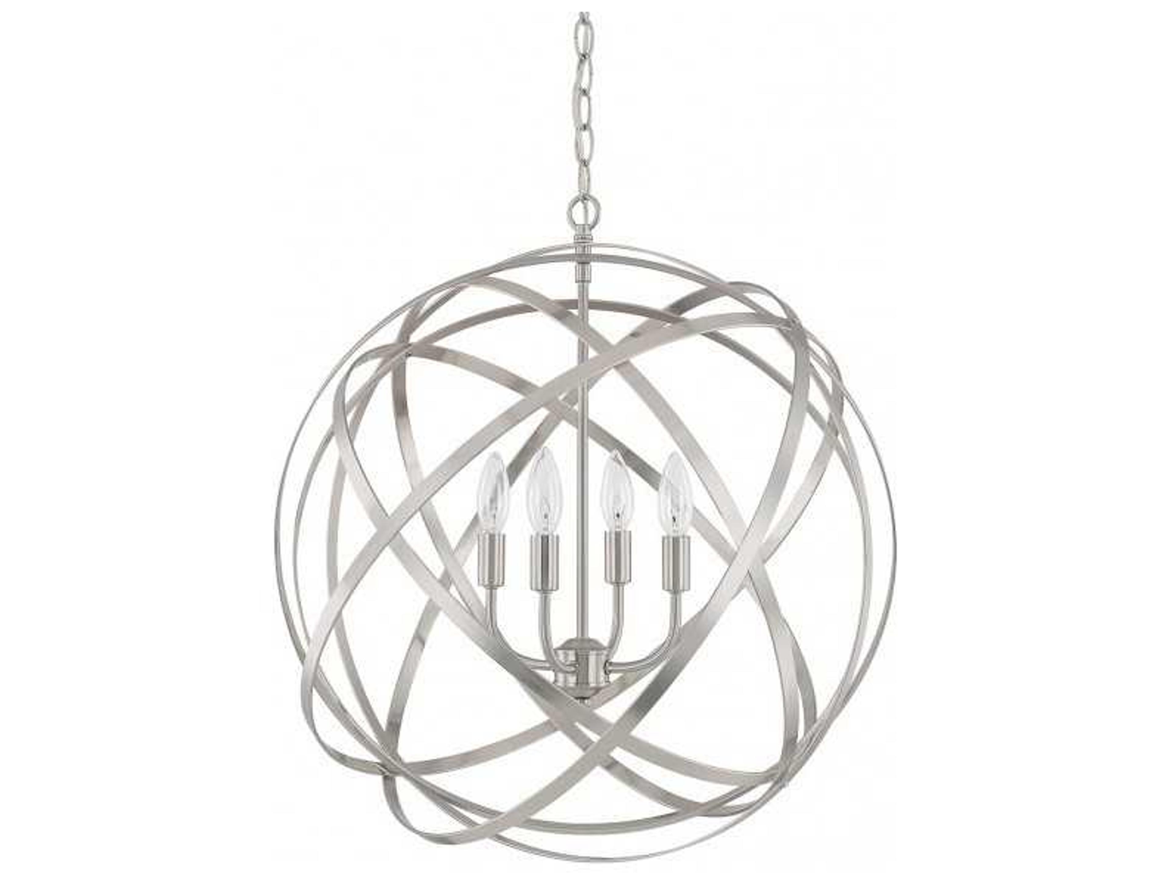 Capital Lighting Axis 4-Light Brushed Nickel Candelabra Globe Chandelier