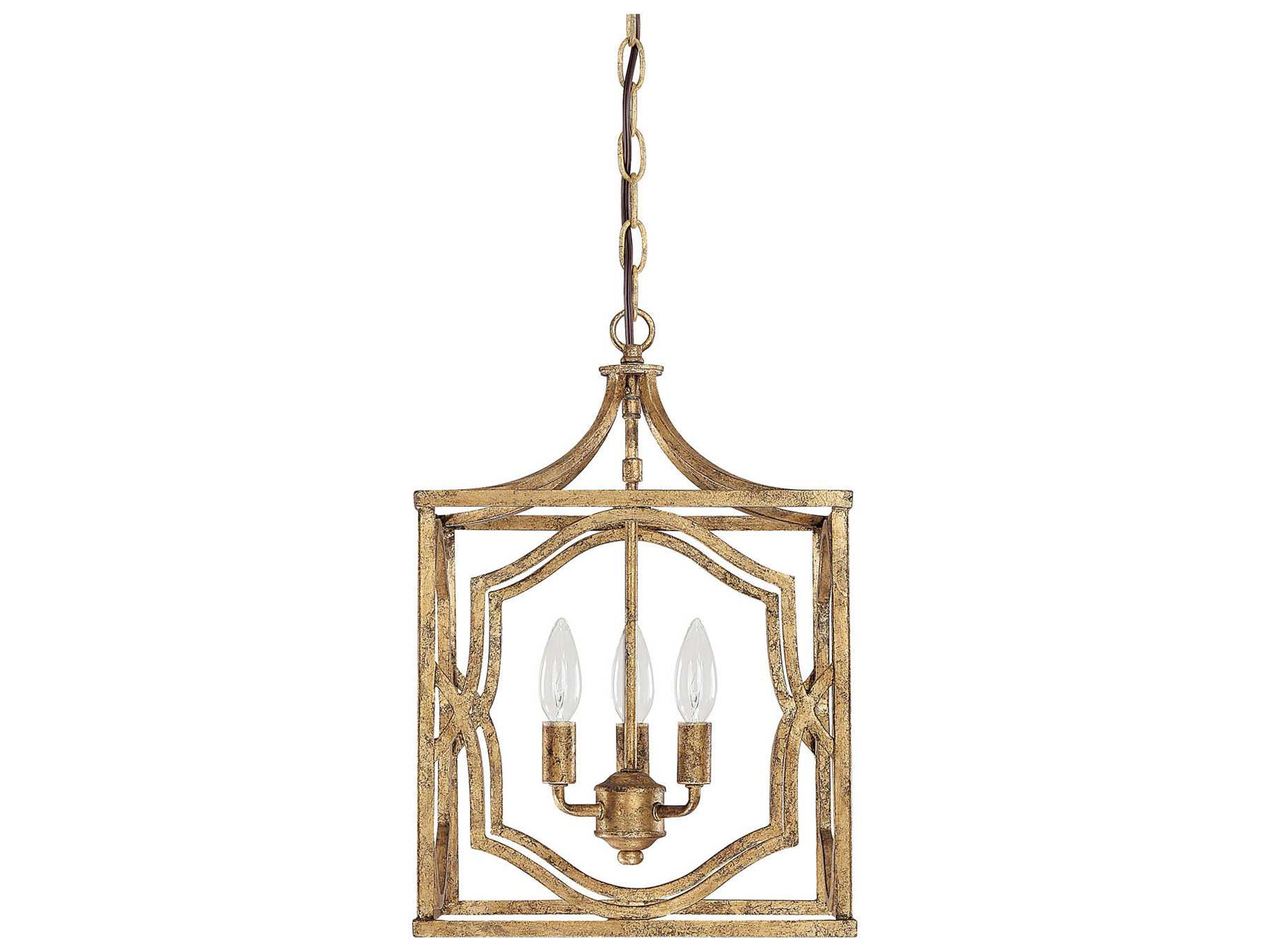 Capital Lighting Blakely 3-Light Antique Gold Candelabra Chandelier