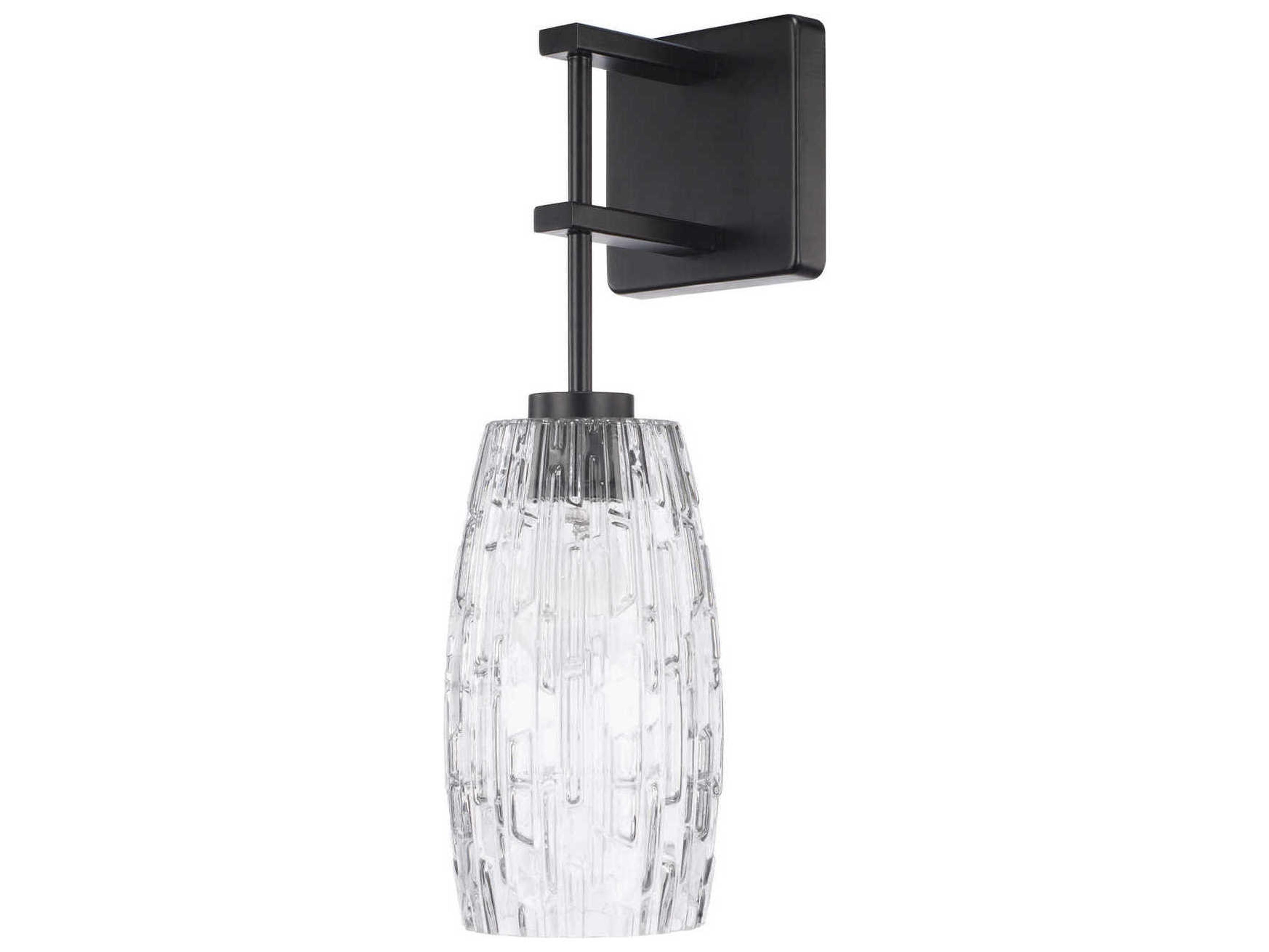 Capital Lighting Mount 1-Light Matte Black Glass Wall Sconce
