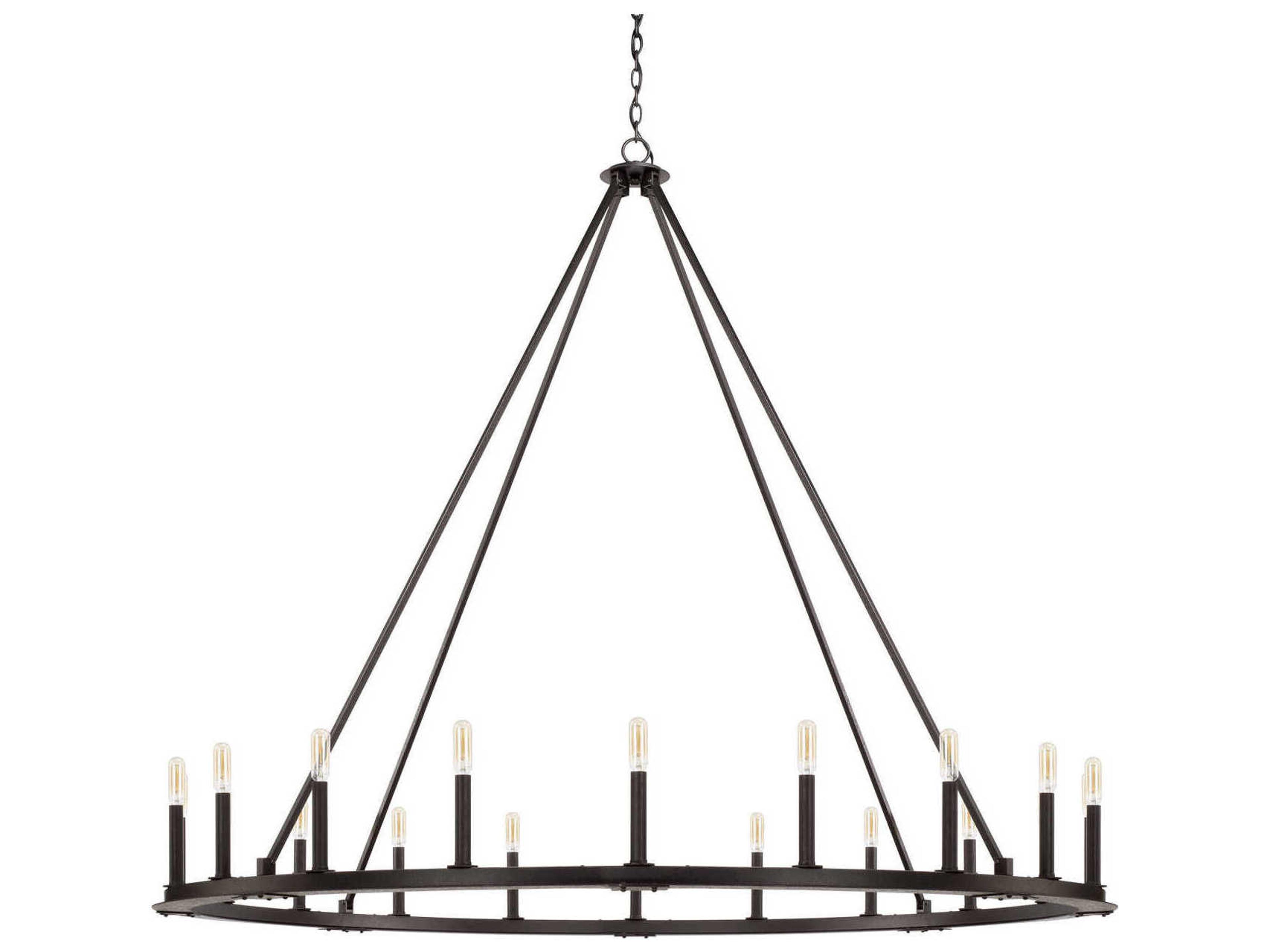 Capital Lighting Pearson 20-Light Black Iron Candelabra Round Chandelier