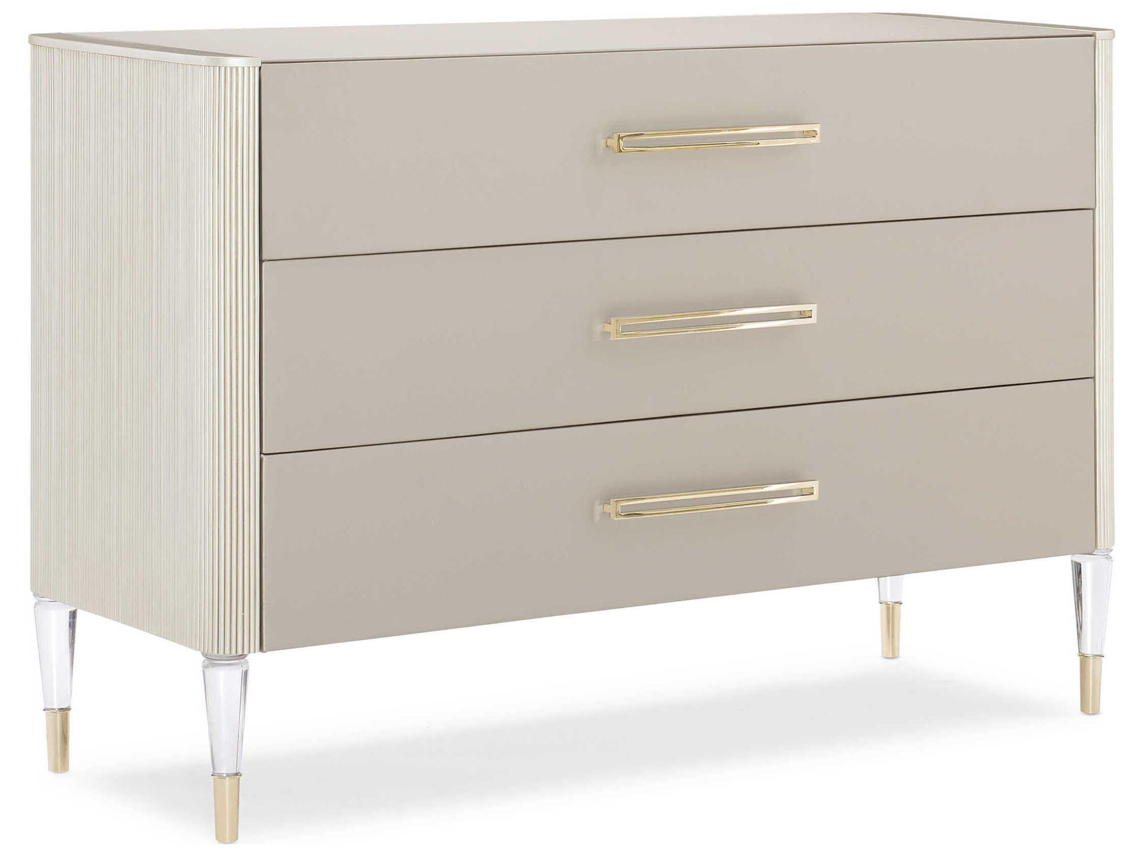 Caracole Classic I Love it! Matte Pearl Shagreen White Accent Chest