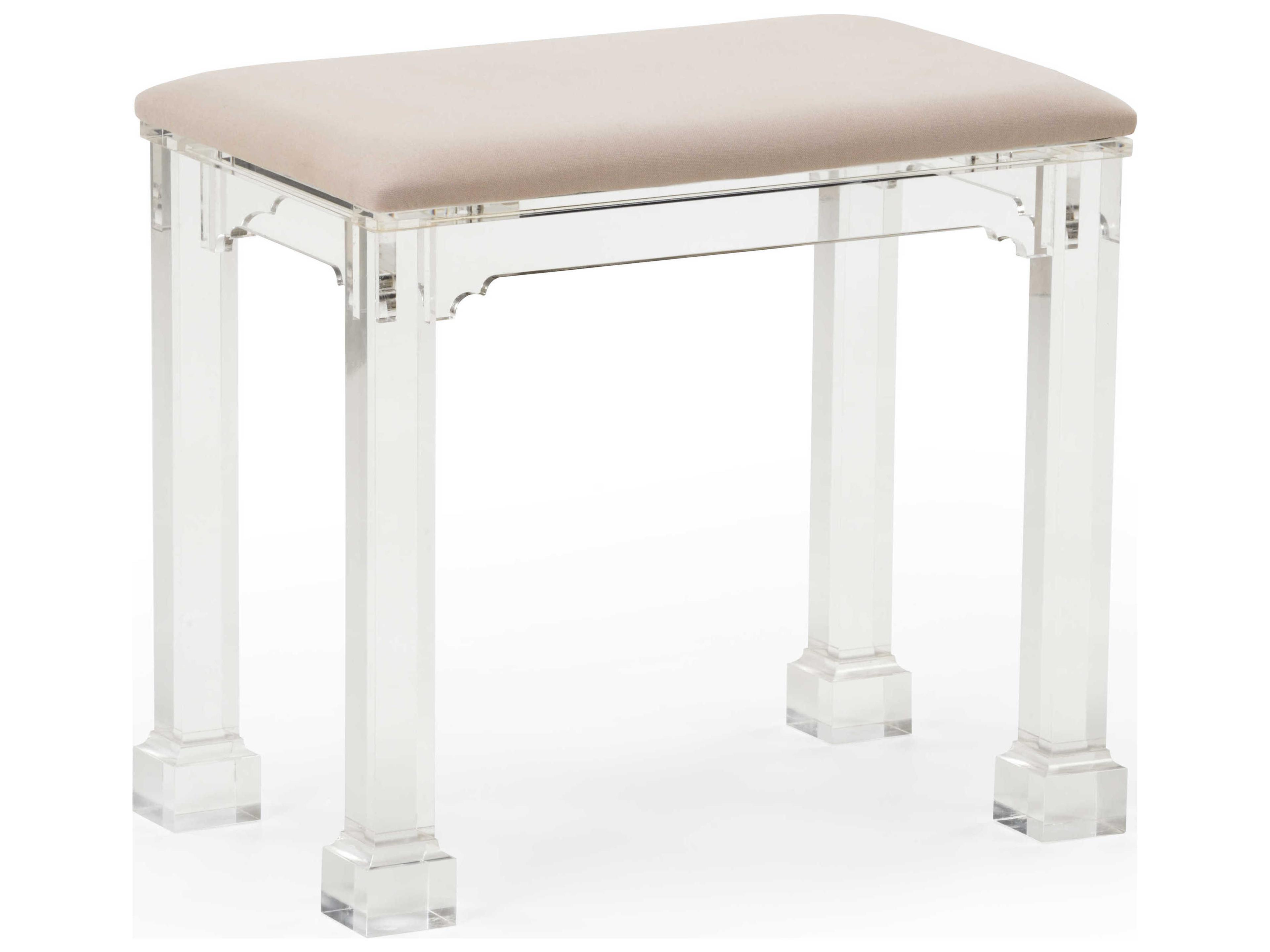 Chelsea House Clear Natural Beige Upholstered Accent Stool