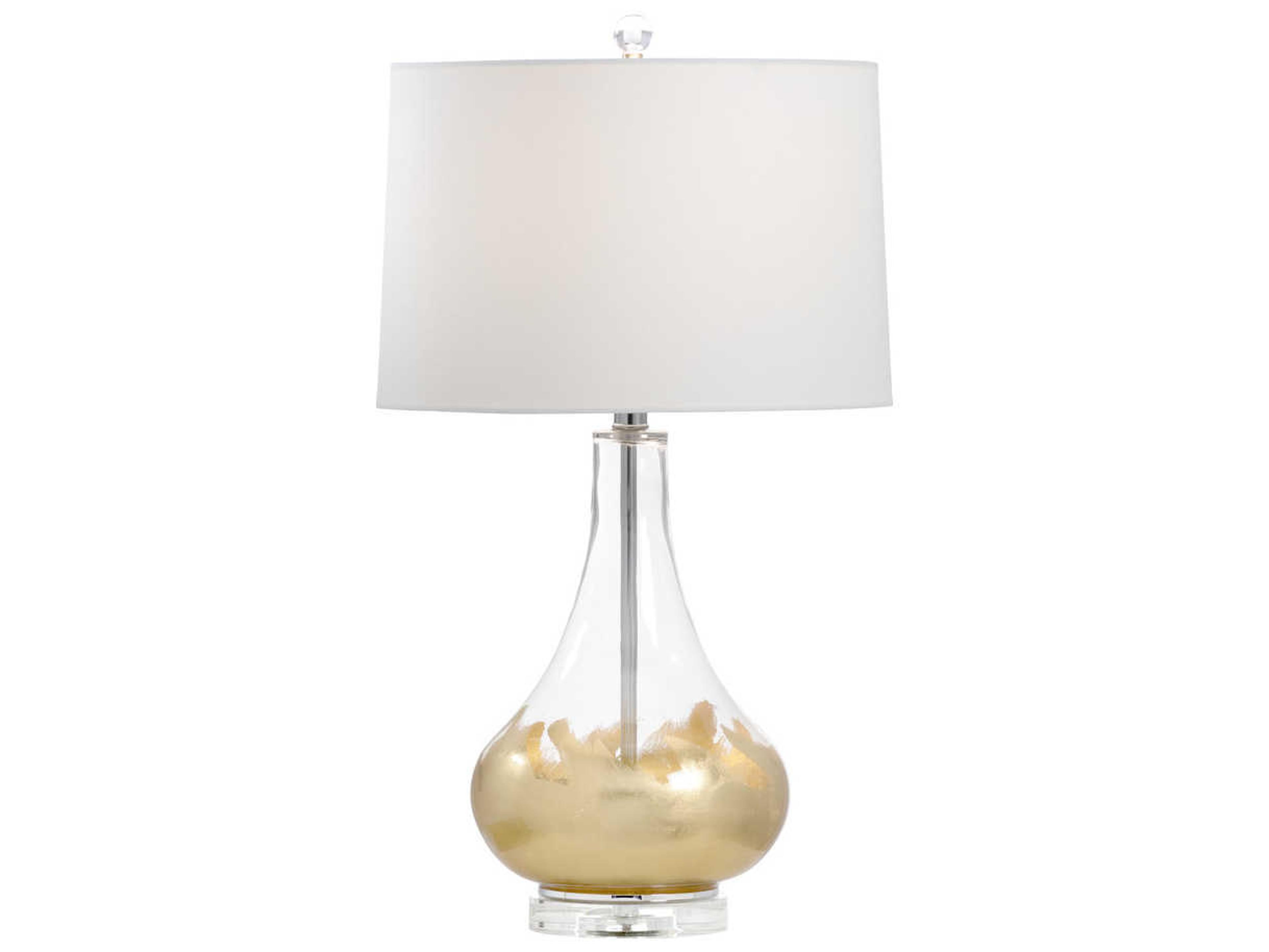 Chelsea House Glass Clear Gold Leaf Buffet Lamp
