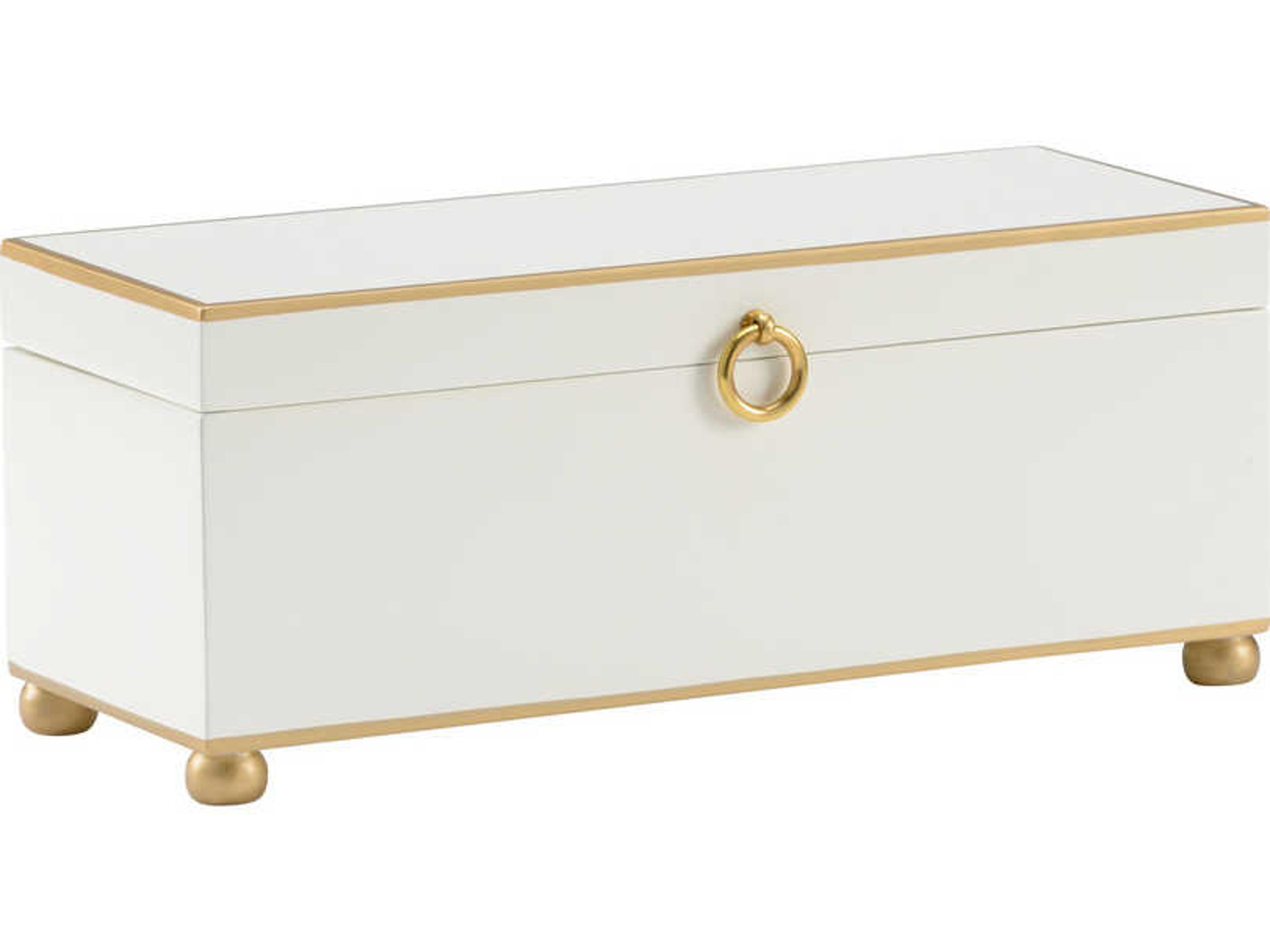 Chelsea House Cream / Gold Polished Brass Jewelry Box