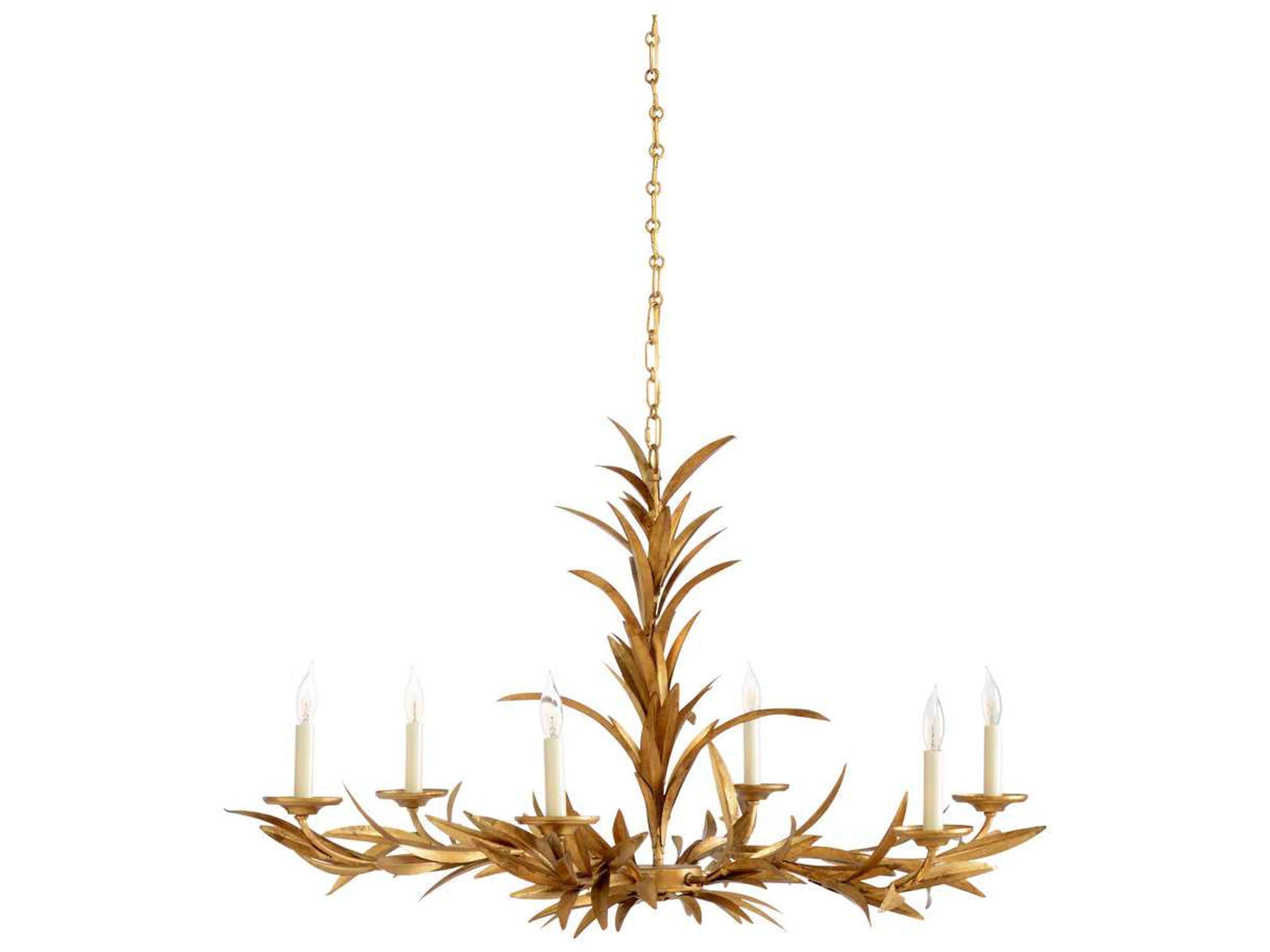 Chelsea House Laurel 6-Light Antique Gold Leaf Chandelier
