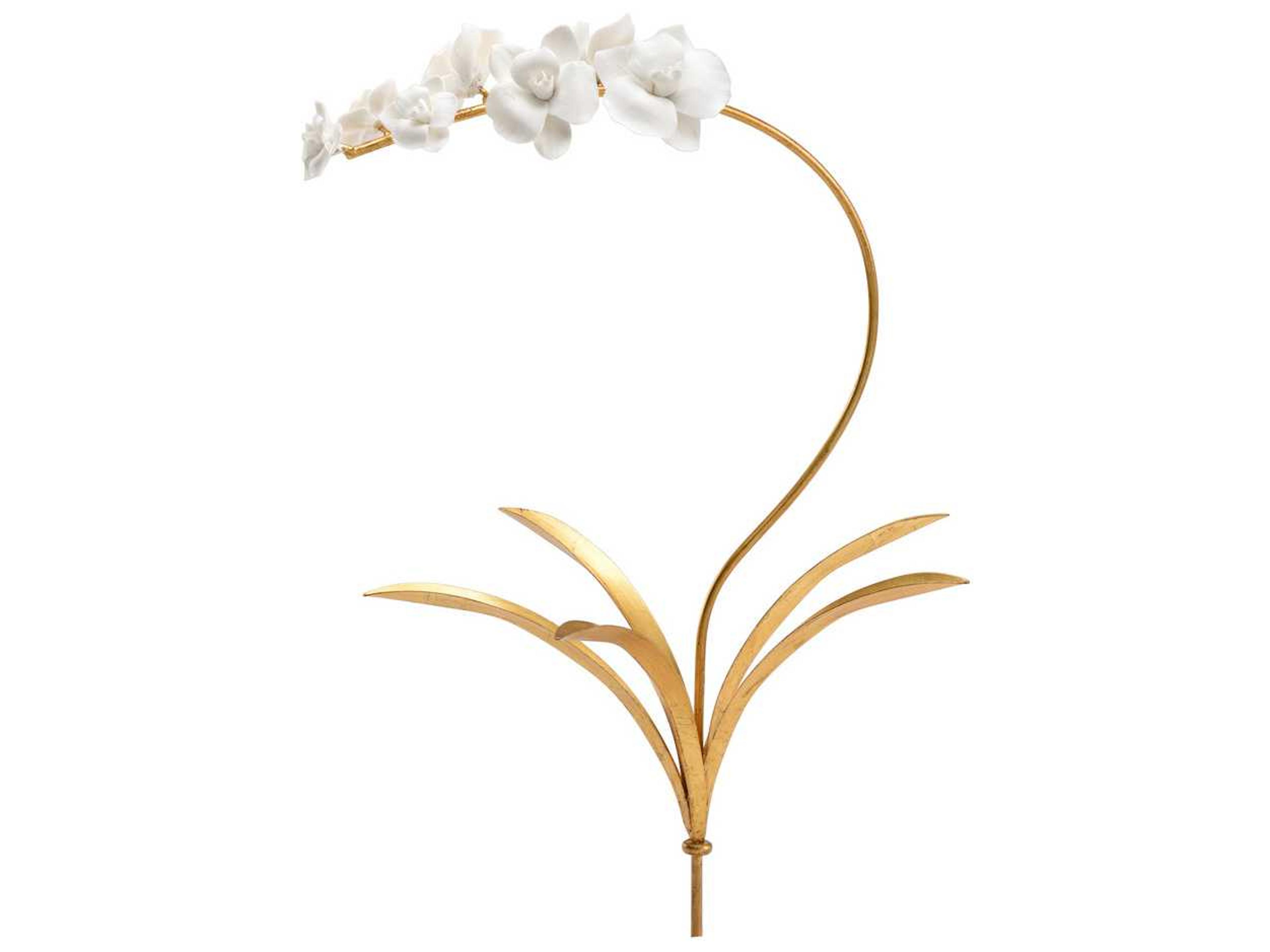 Chelsea House Orchid Antique Gold Leaf Stem