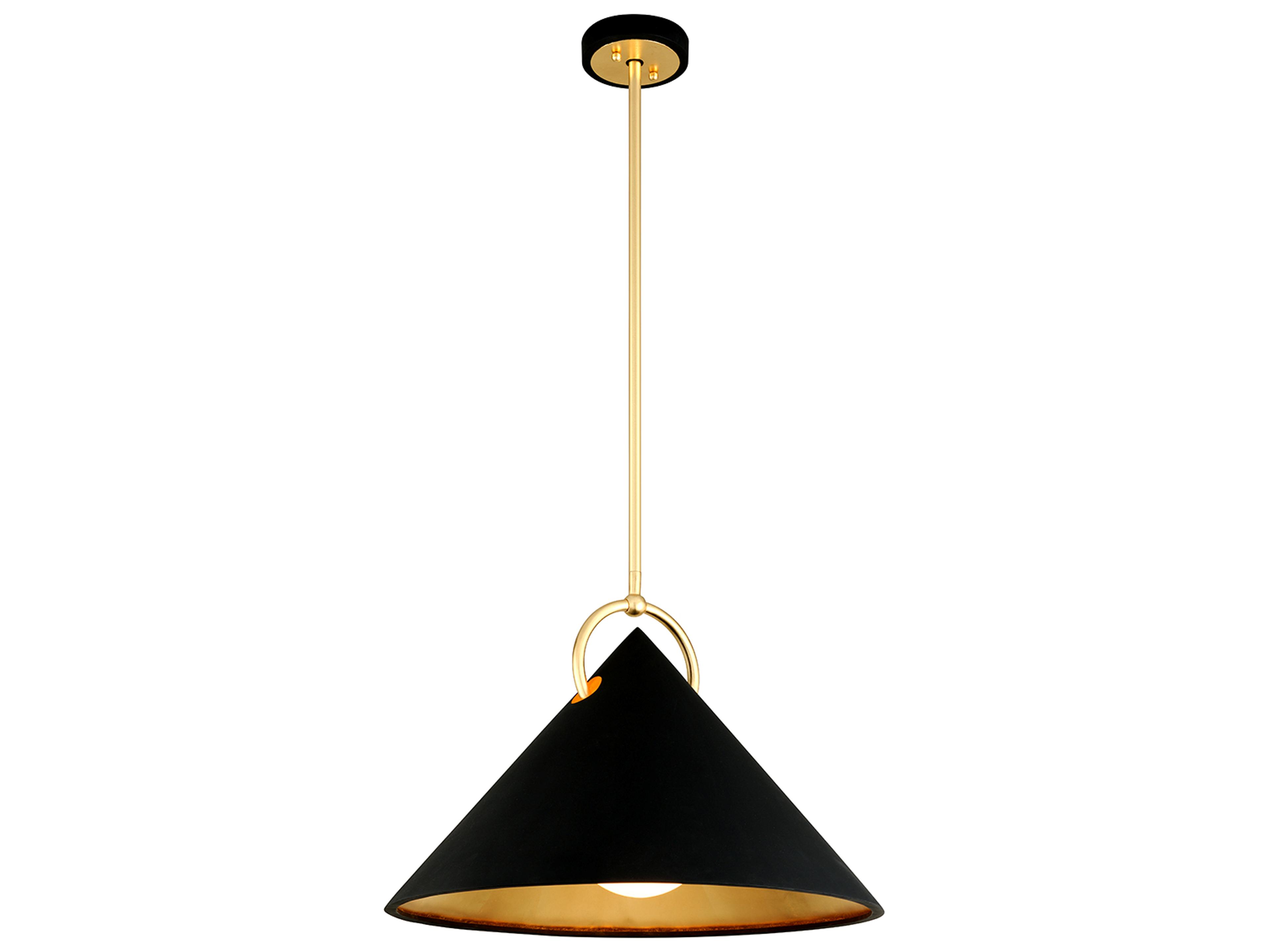 Corbett Lighting Charm 1-Light Black Gold Leaf Glass Pendant