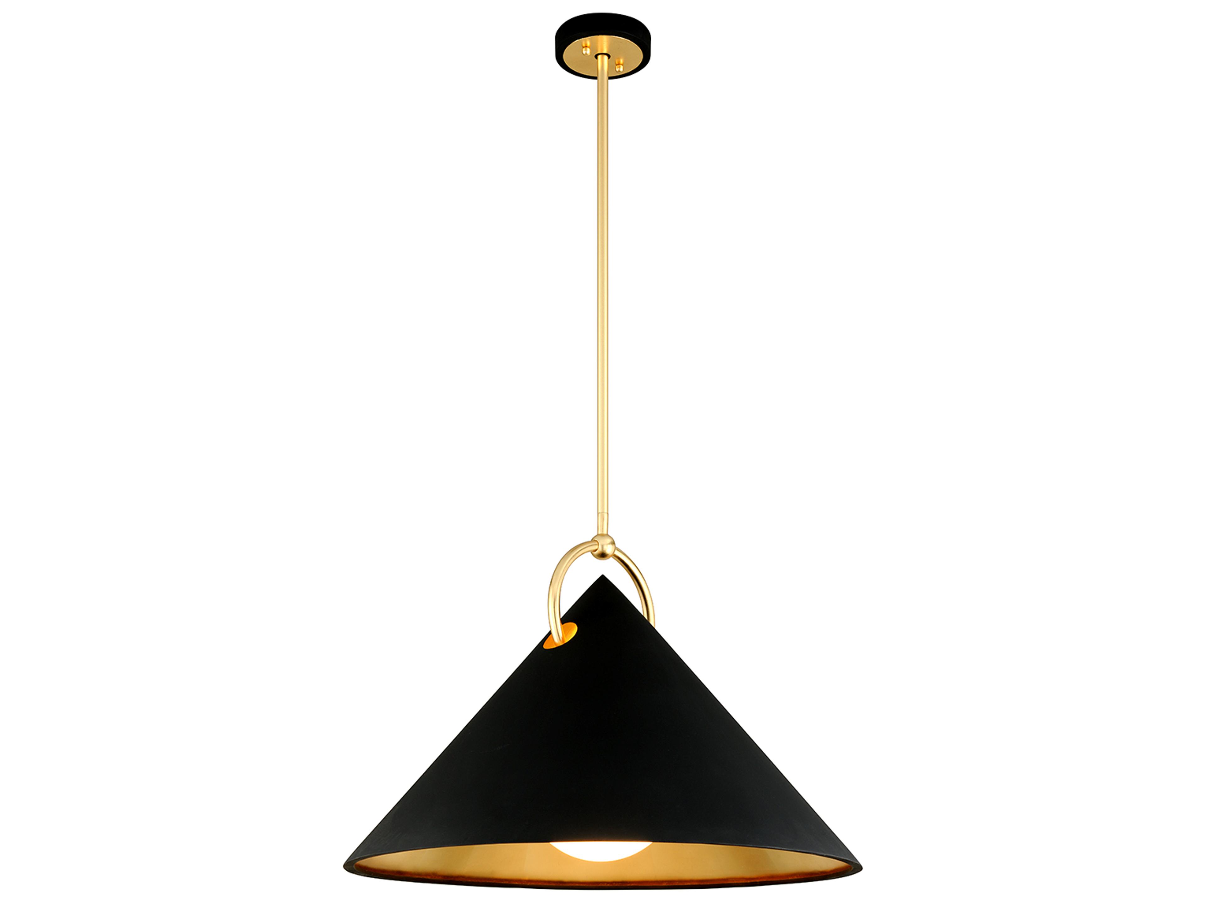 Corbett Lighting Charm 1-Light Black Gold Leaf Glass Pendant
