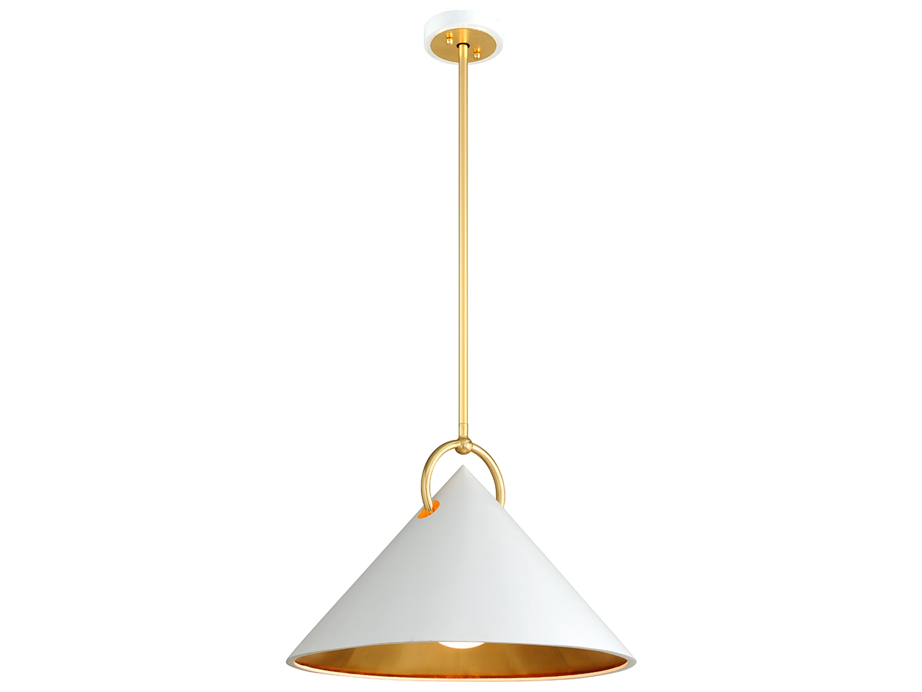 Corbett Lighting Charm 1-Light White Gold Leaf Glass Pendant