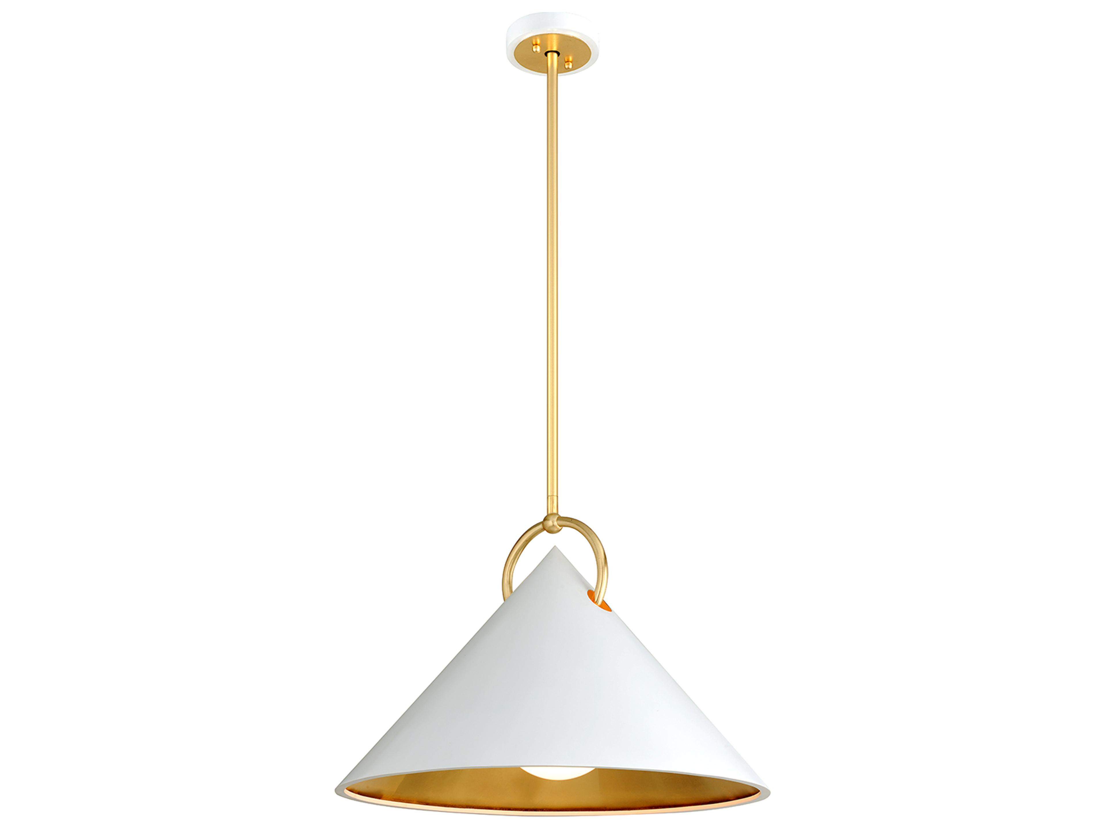 Corbett Lighting Charm 1-Light White Gold Leaf Glass Pendant