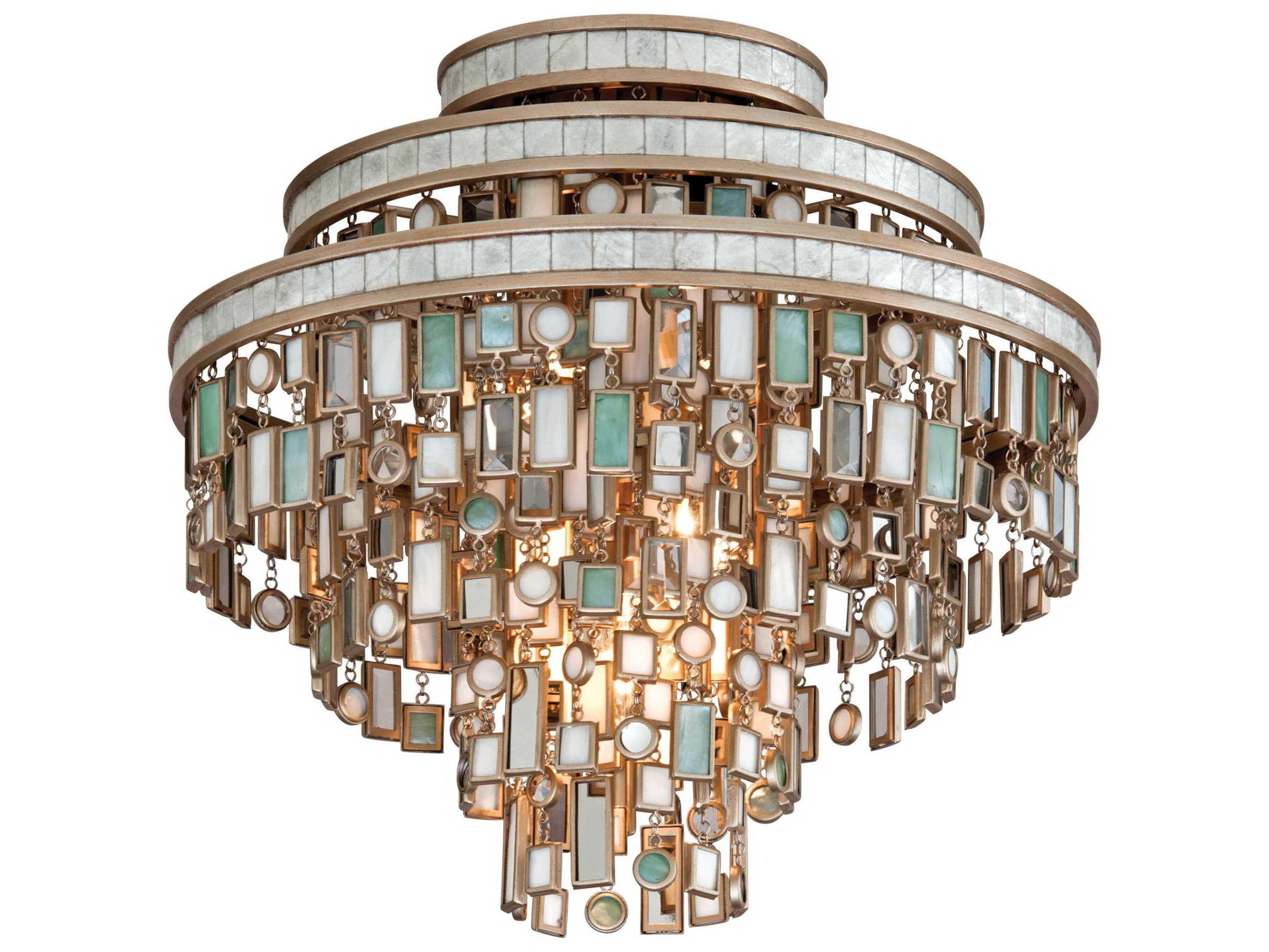 Corbett Lighting Dolcetti 3-Light Silver Tiered Flush Mount