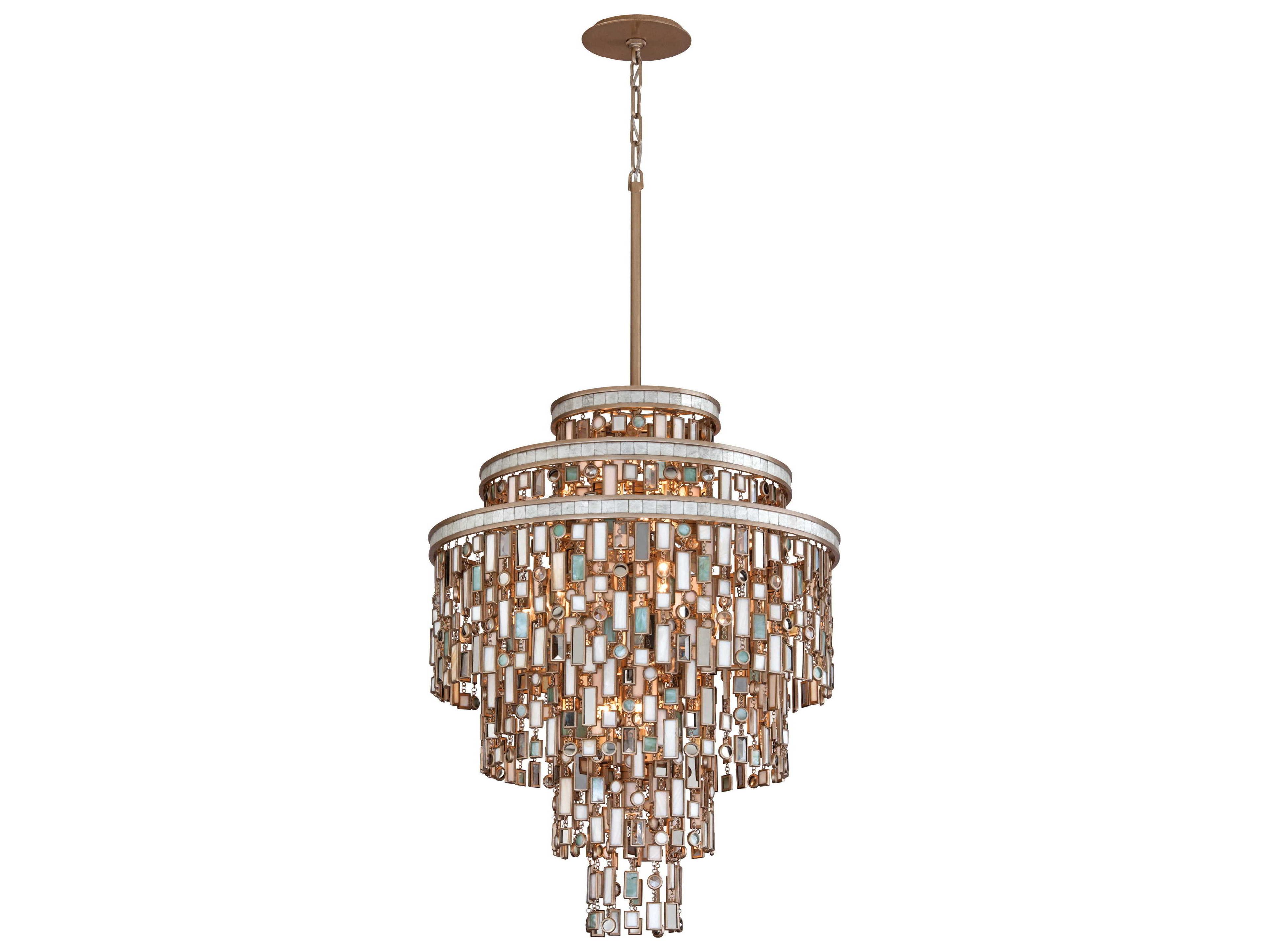 Corbett Lighting Dolcetti 13-Light Silver Crystal Tiered Pendant