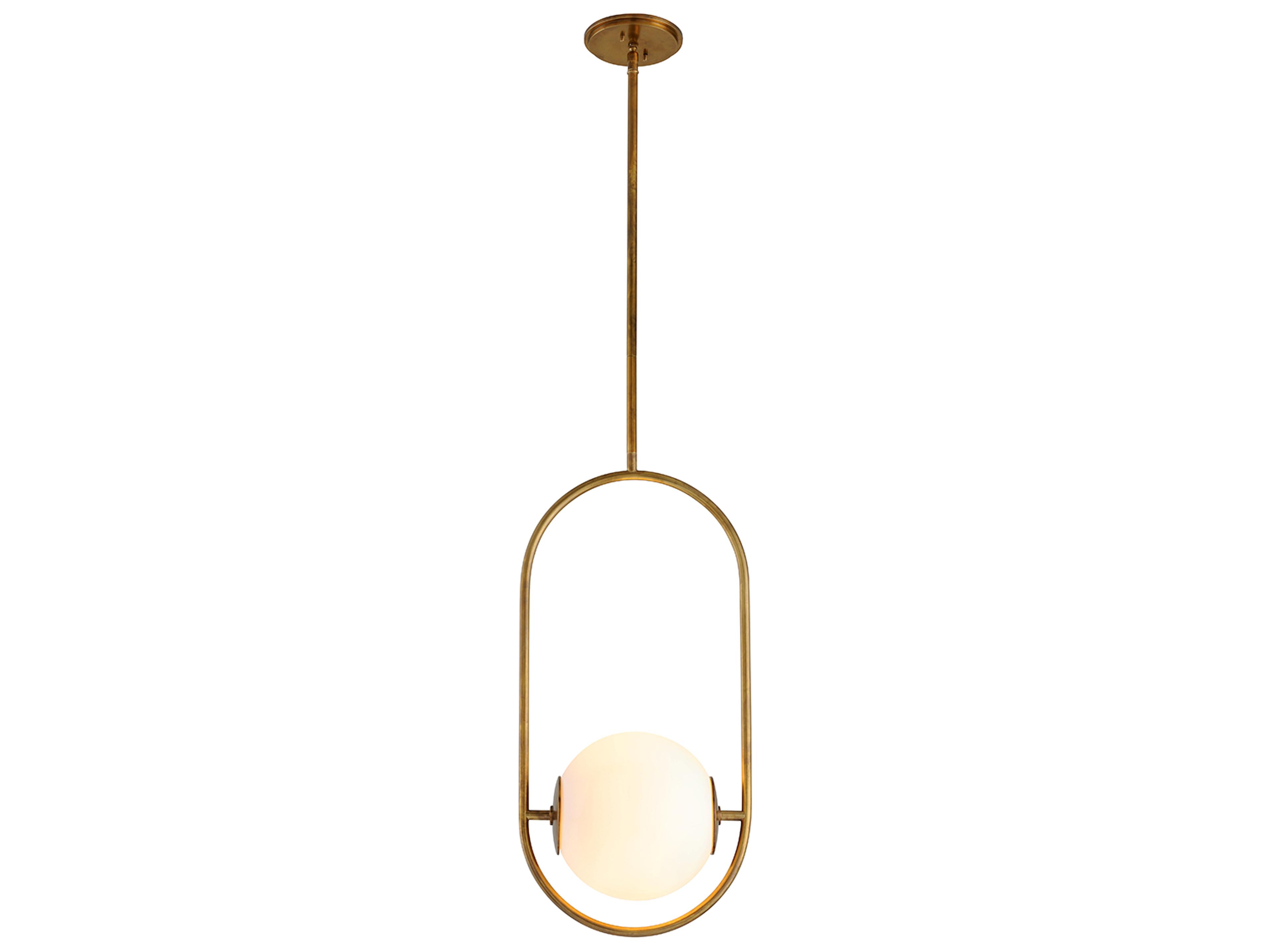 Corbett Lighting Everley 1-Light Vintage Brass Glass Globe Mini Pendant
