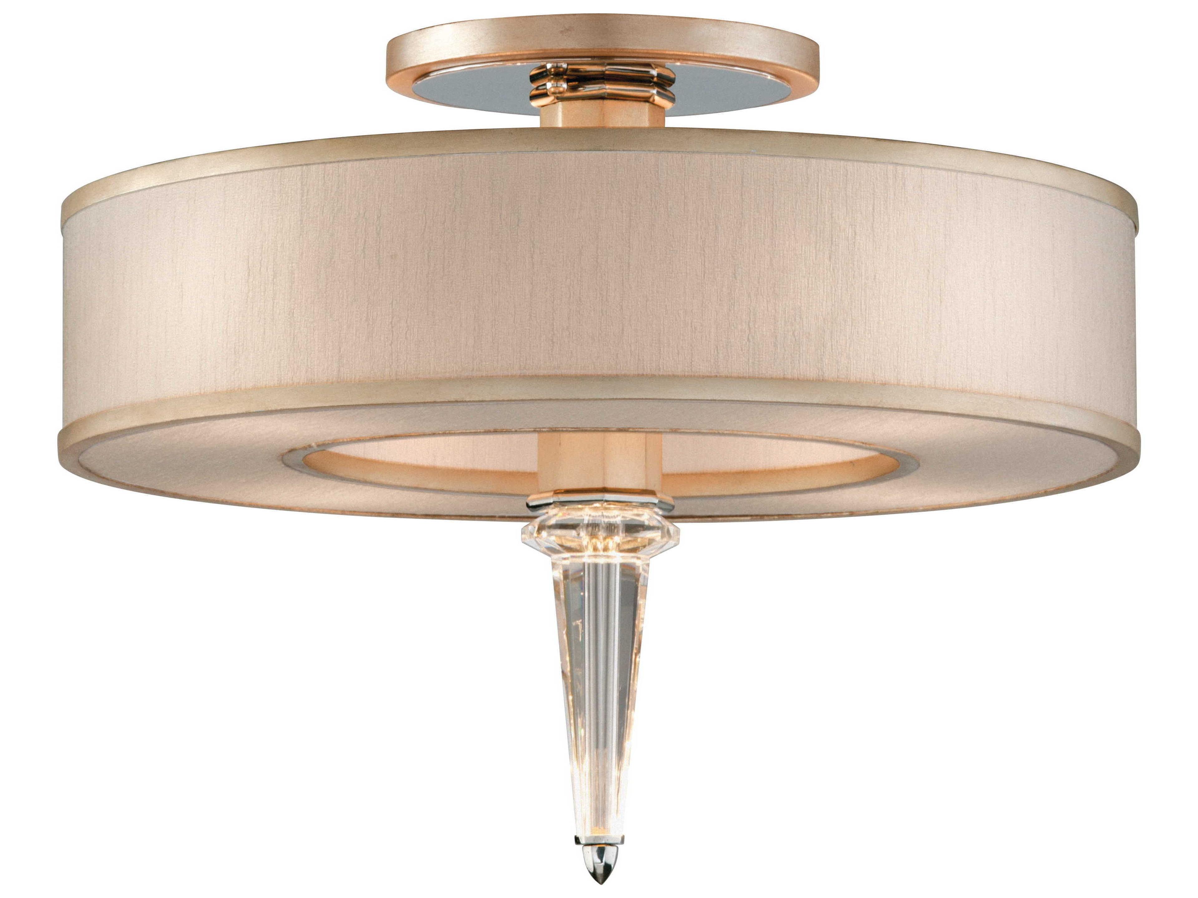 Corbett Lighting Harlow Silver Crystal Drum Round Semi Flush Mount