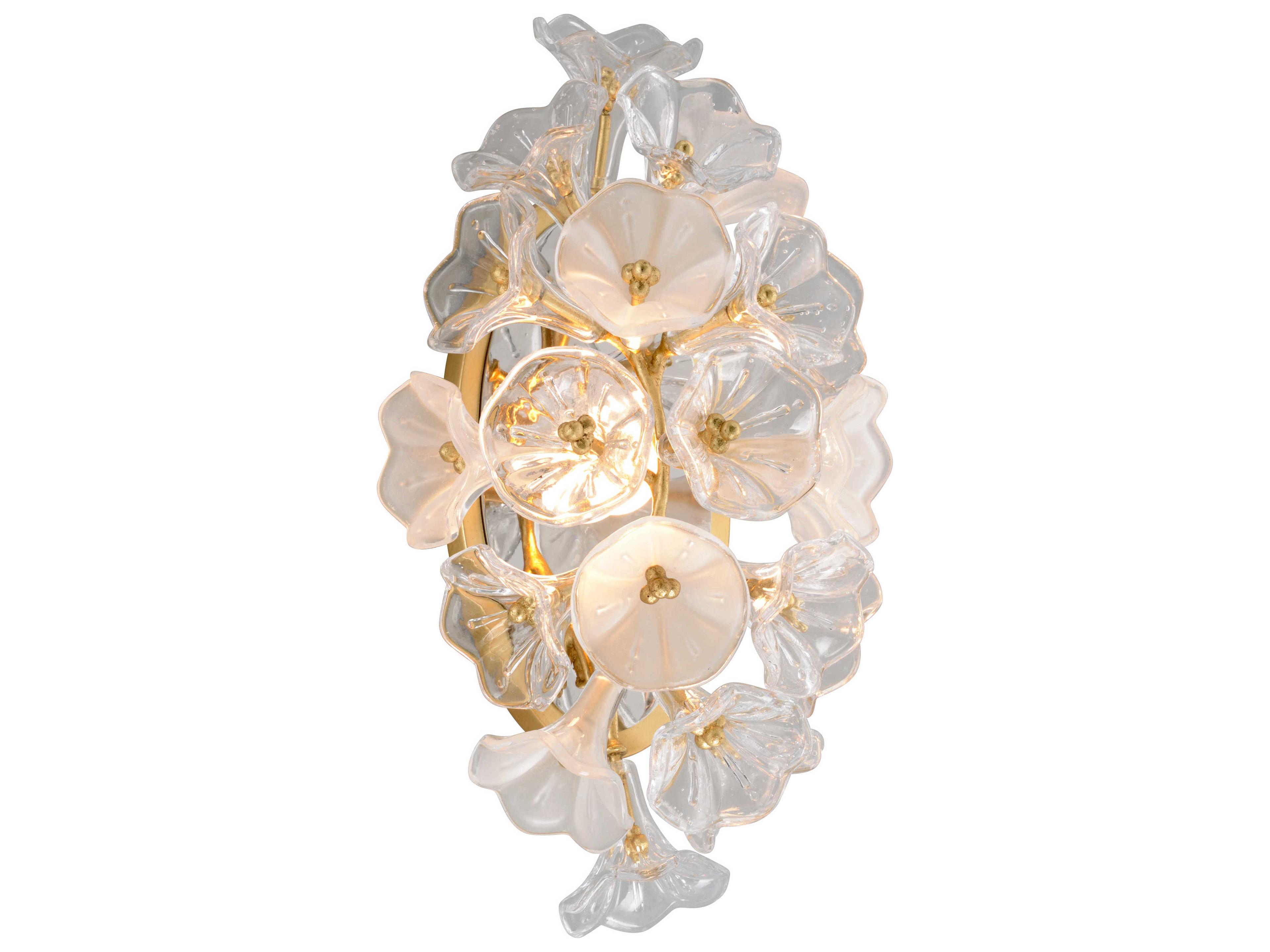 Corbett Lighting Jasmine 1-Light Gold Leaf Glass LED Wall Sconce