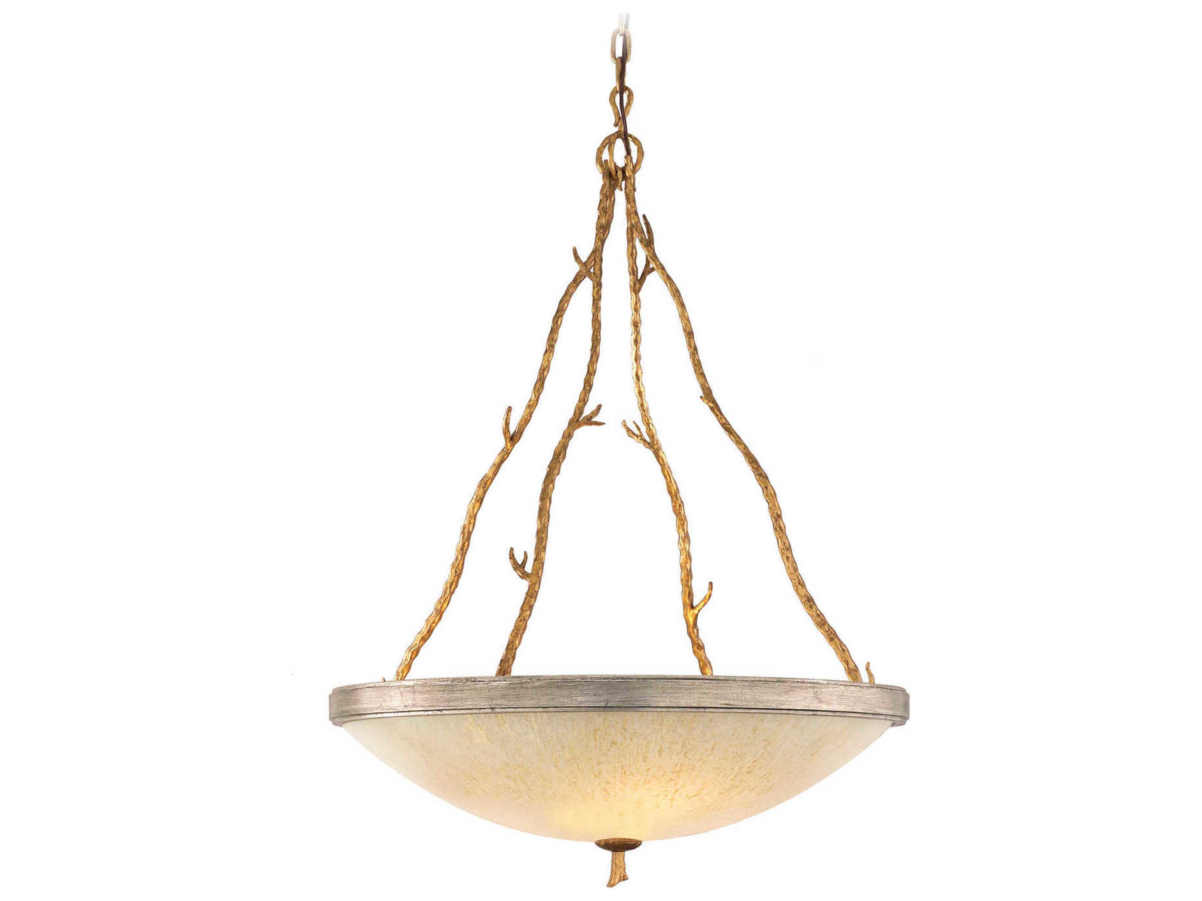 Corbett Lighting Parc Royale 5-Light Gold Silver Leaf Glass Bowl Pendant
