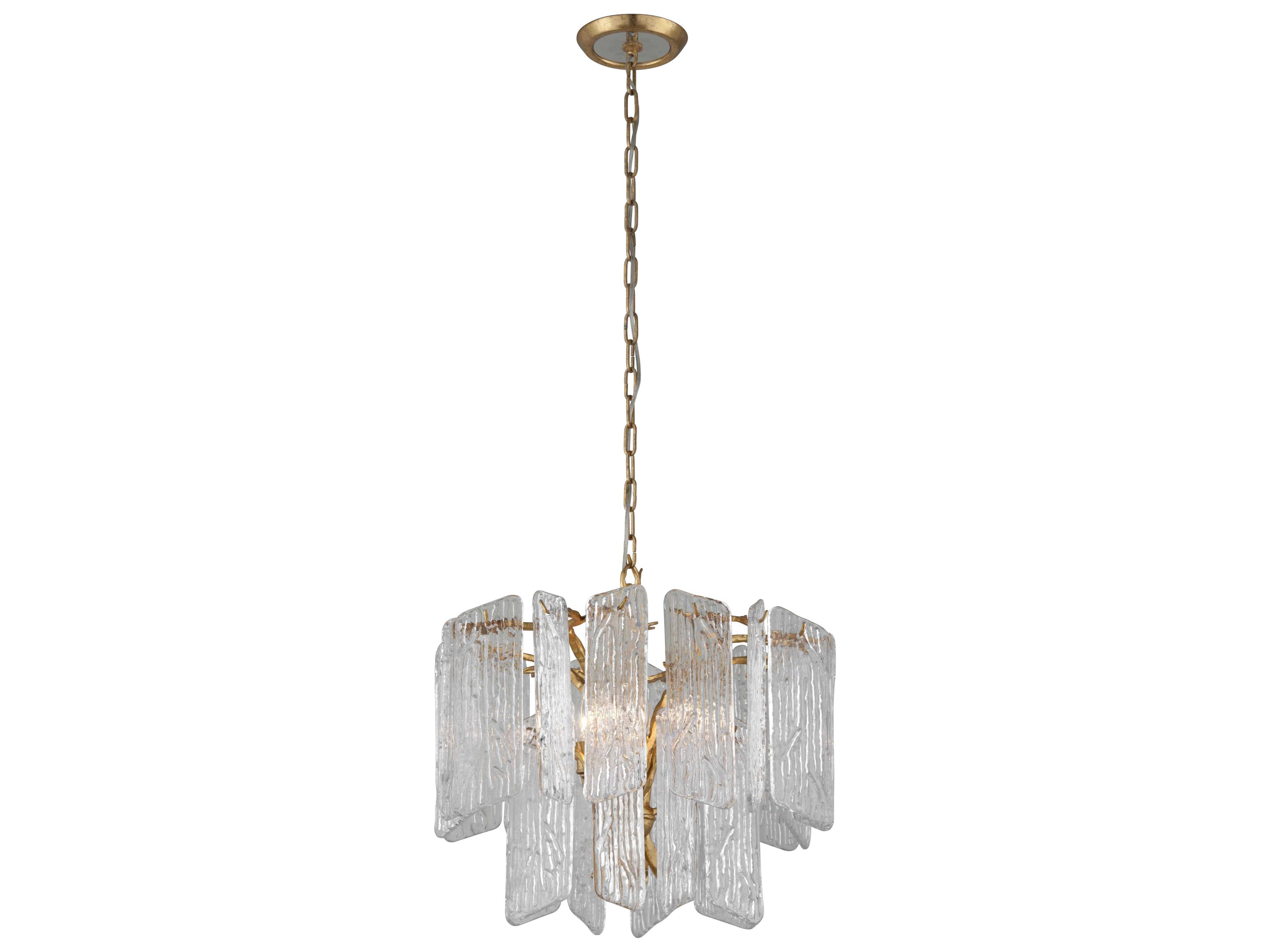 Corbett Lighting Piemonte 4-Light Gold Glass Tiered Pendant