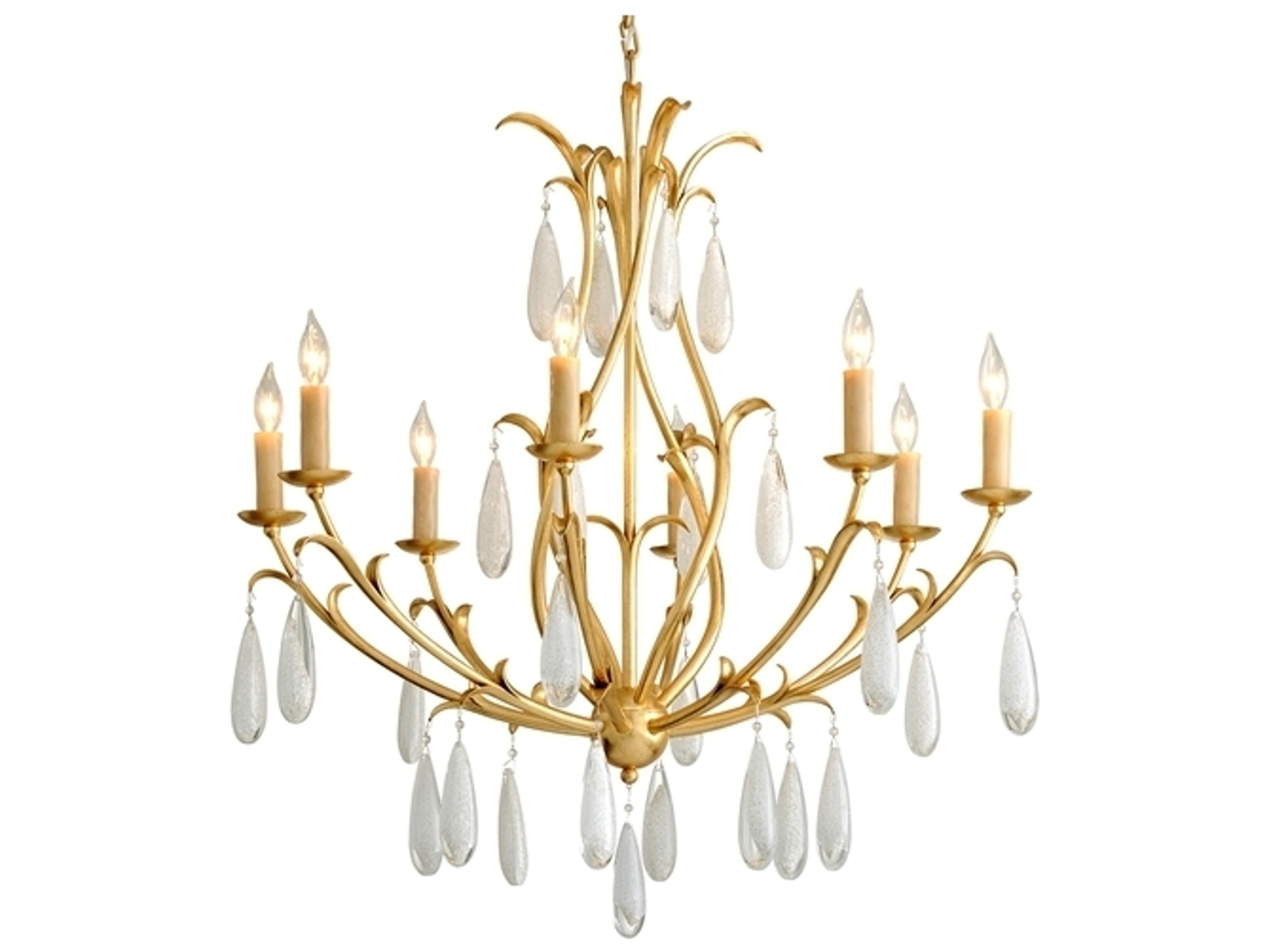 Corbett Lighting Prosecco 8-Light Gold Leaf Glass Chandelier