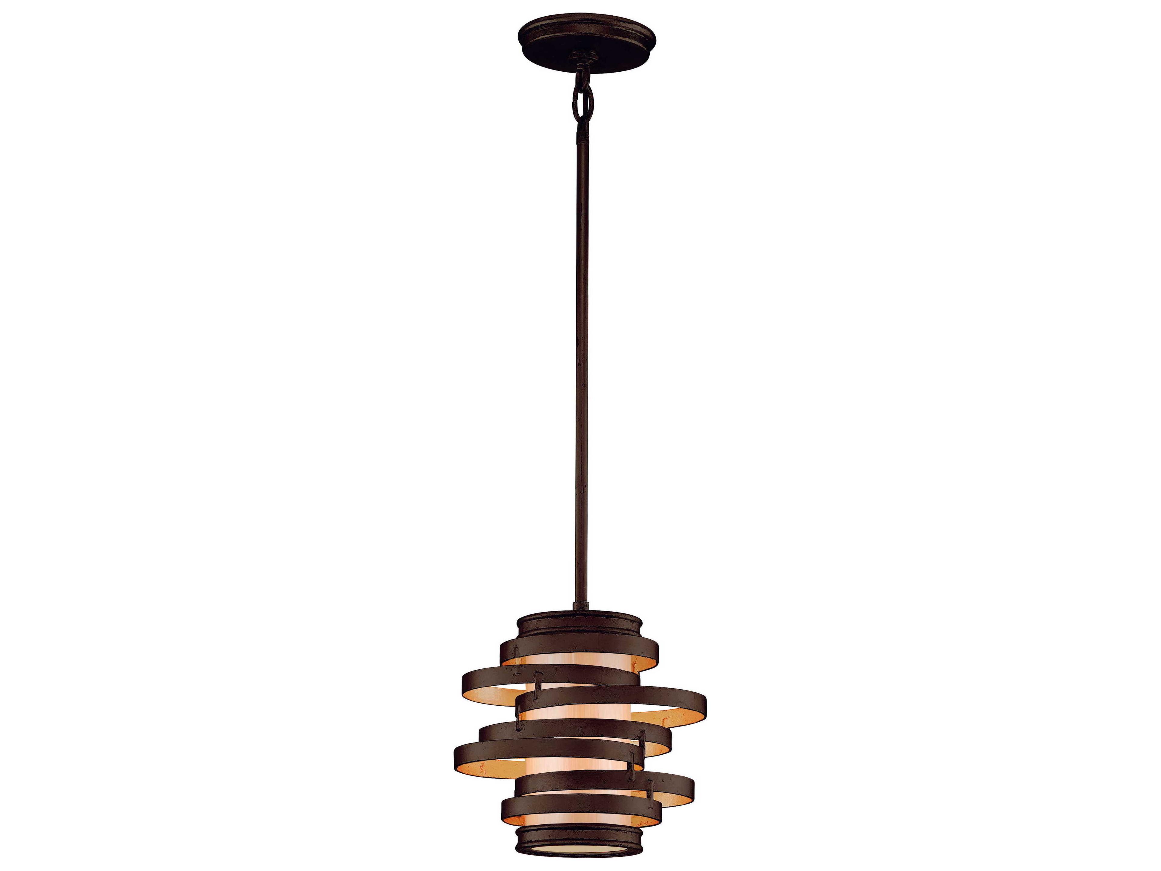 Corbett Lighting Vertigo 1-Light Bronze With Gold Leaf Mini Pendant