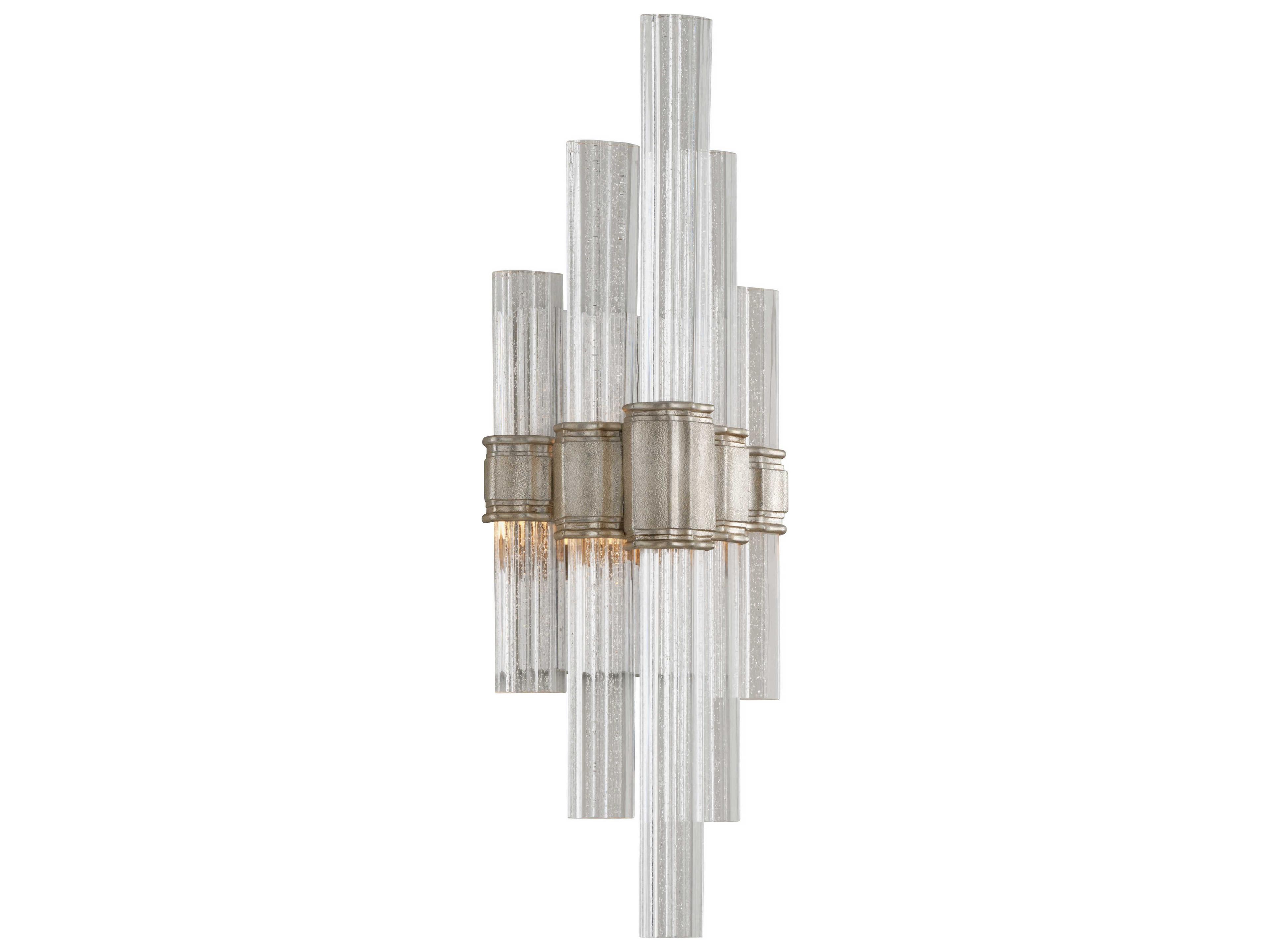 Corbett Lighting Voila 1-Light Modern Silver Leaf Glass LED Wall Sconce