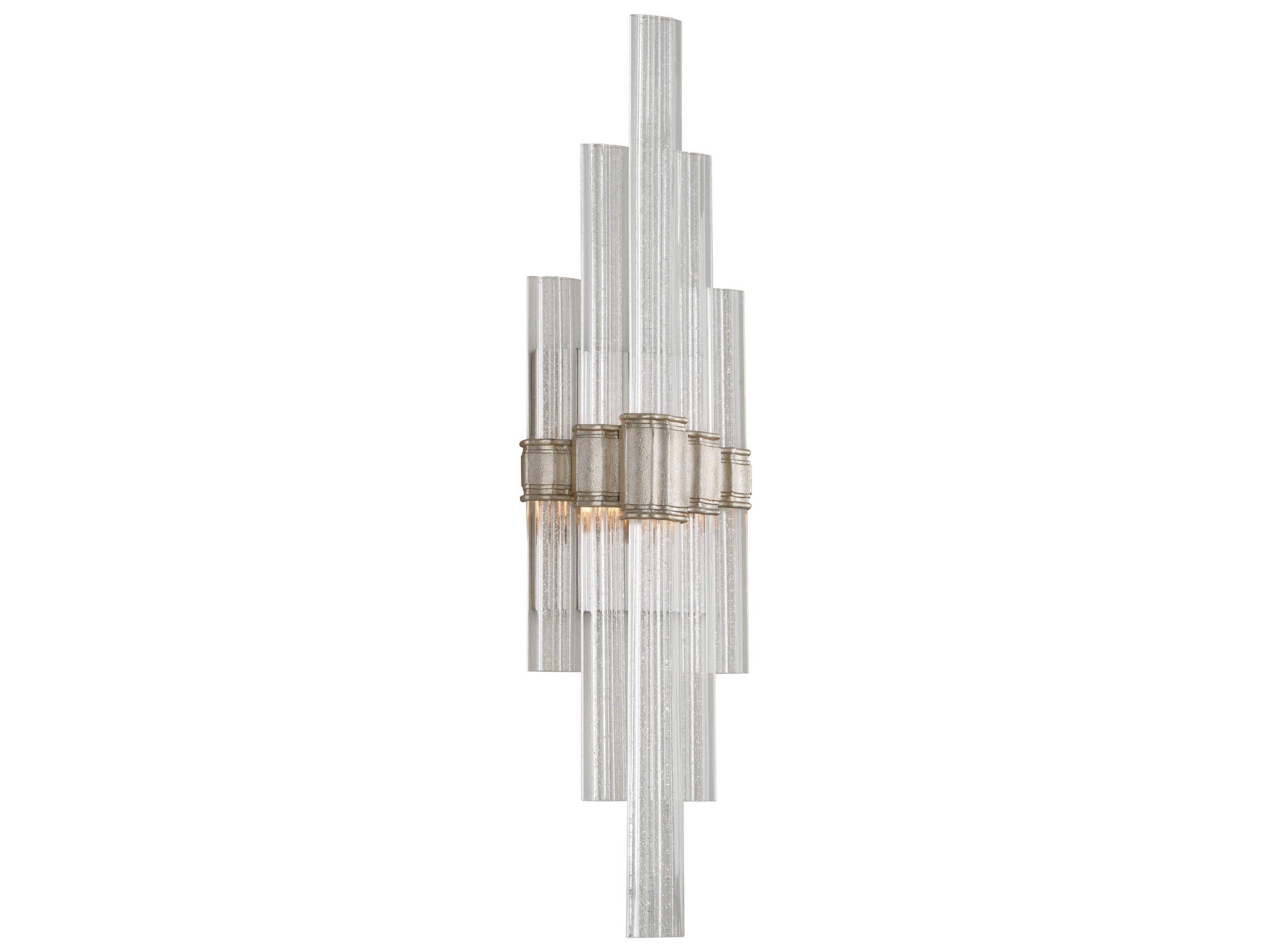 Corbett Lighting Voila 1-Light Modern Silver Leaf Glass LED Wall Sconce