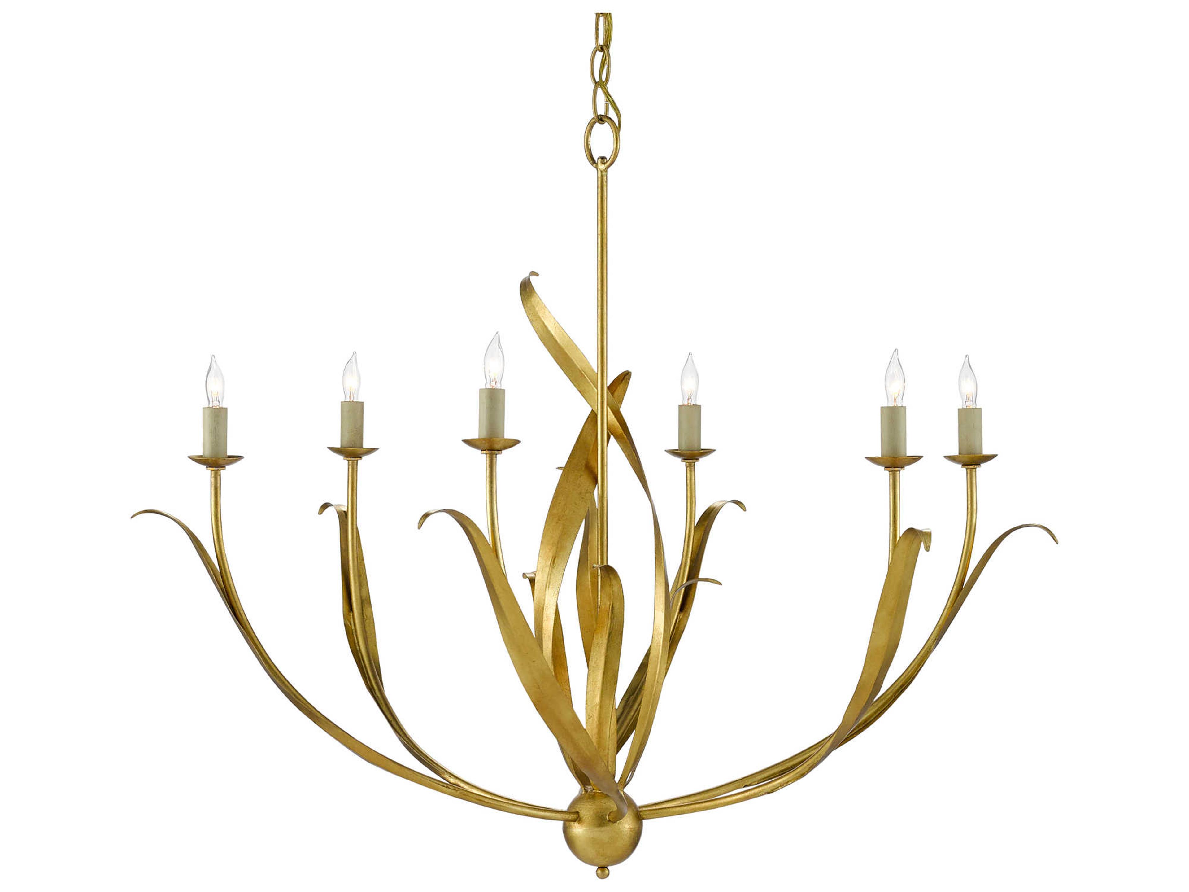 Luxecor Menefee 6-Light Antique Gold Leaf Chandelier