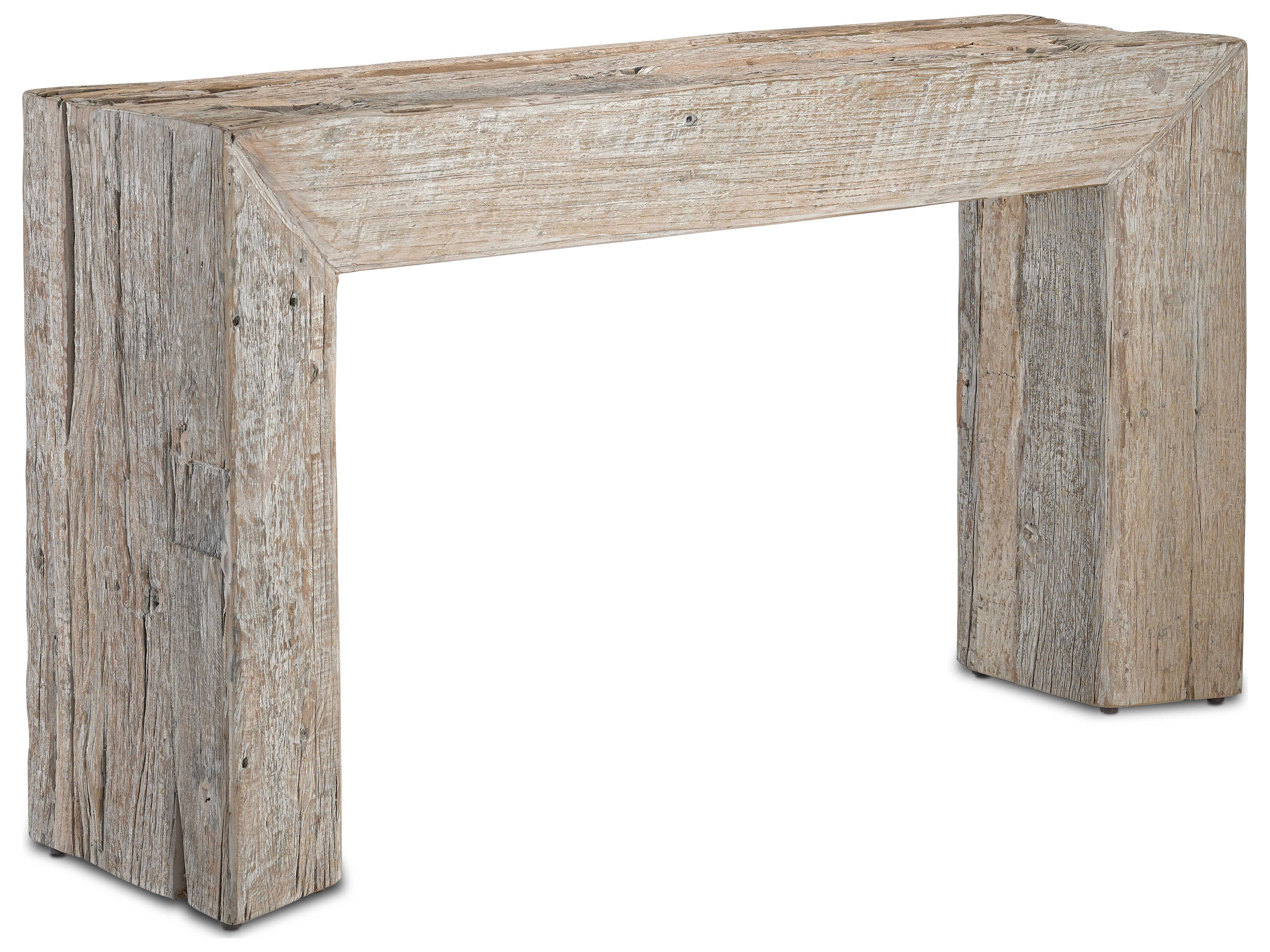 Luxecor Vistas Rectangular Wood Whitewash Console Table