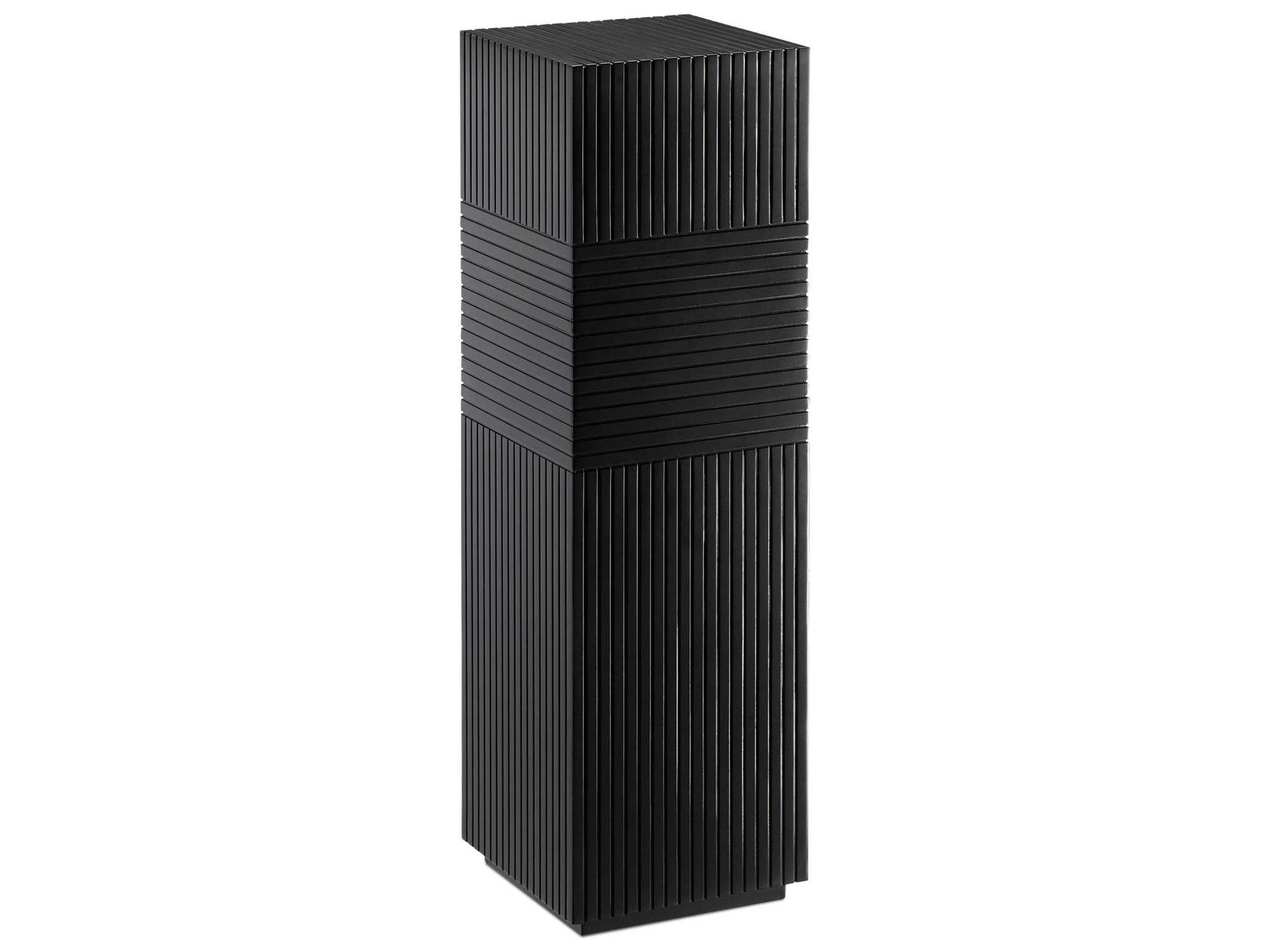 Currey & Company Odense Square Wood Black End Table