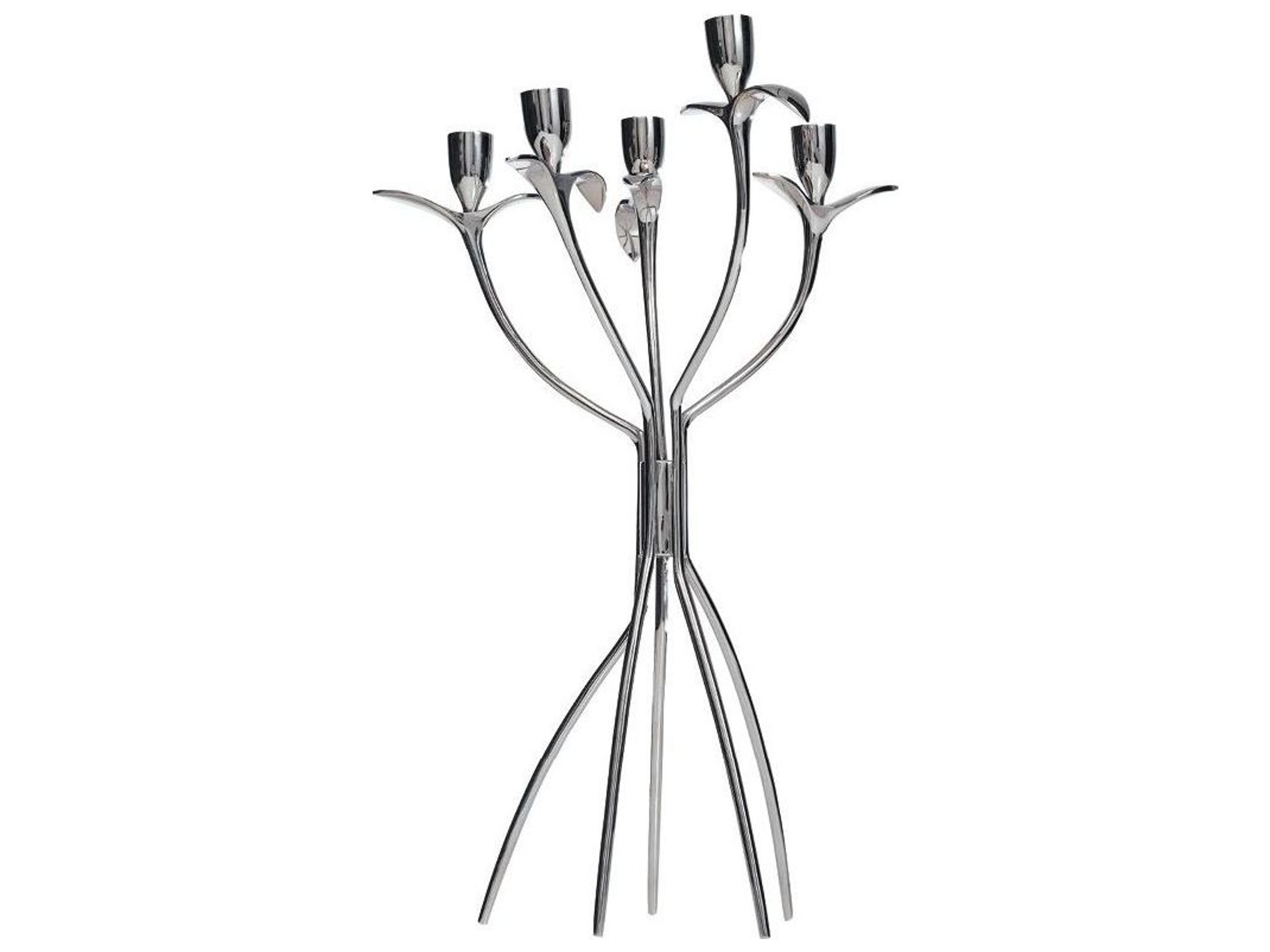 Driade Antonietta Polished Nickel Brass Five-Branched Candleholder