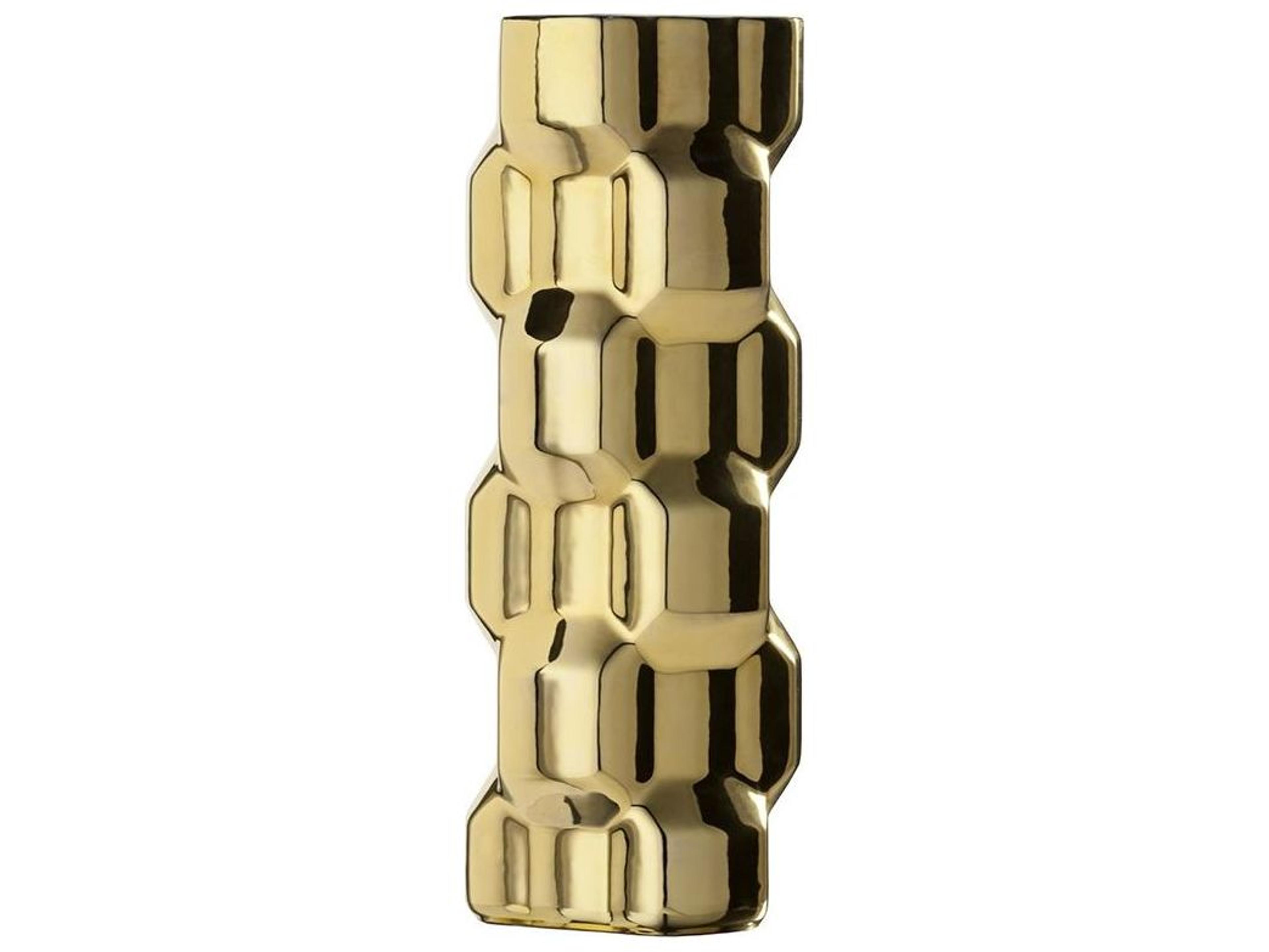 Driade Gear By Philippe Bestenheider Tall Glossy Gold Vase