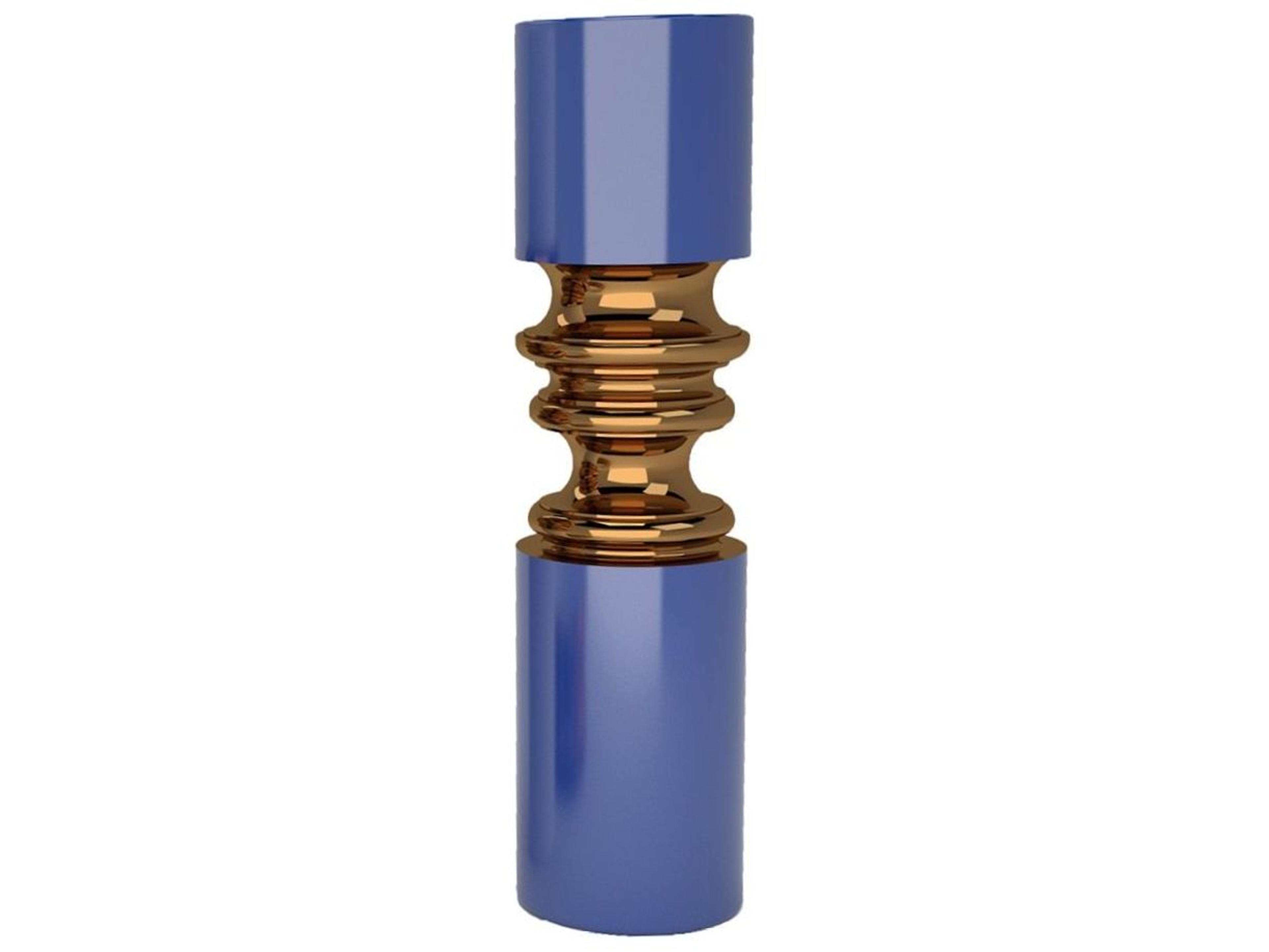 Driade Ordini By Analogia Project Narrow Cobalt Blue And Bronze Ceramic Vase