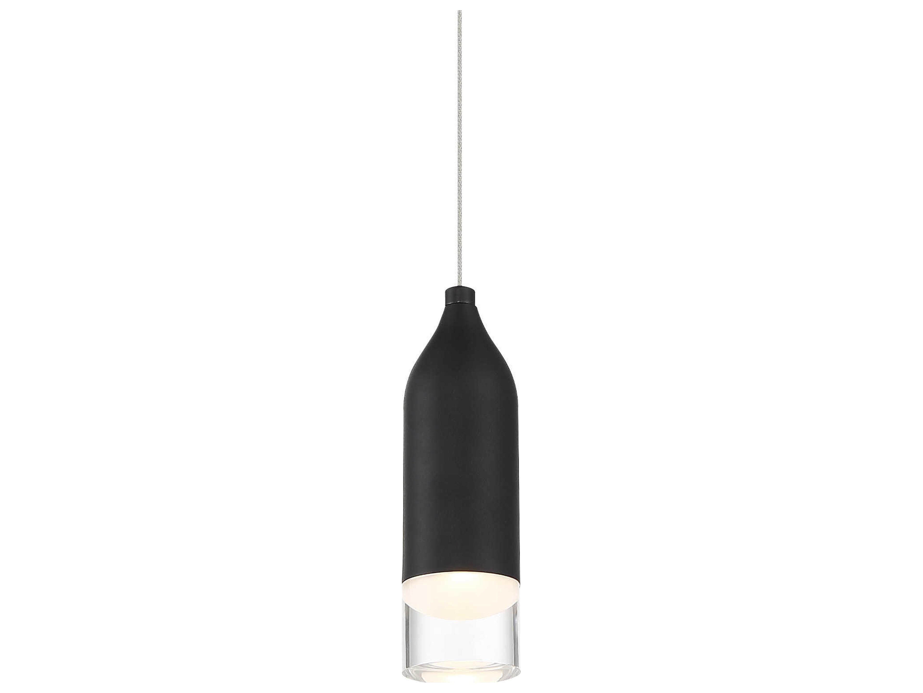 dweLED by WAC Lighting Action 1-Light Black LED Cylinder Linear Mini Pendant