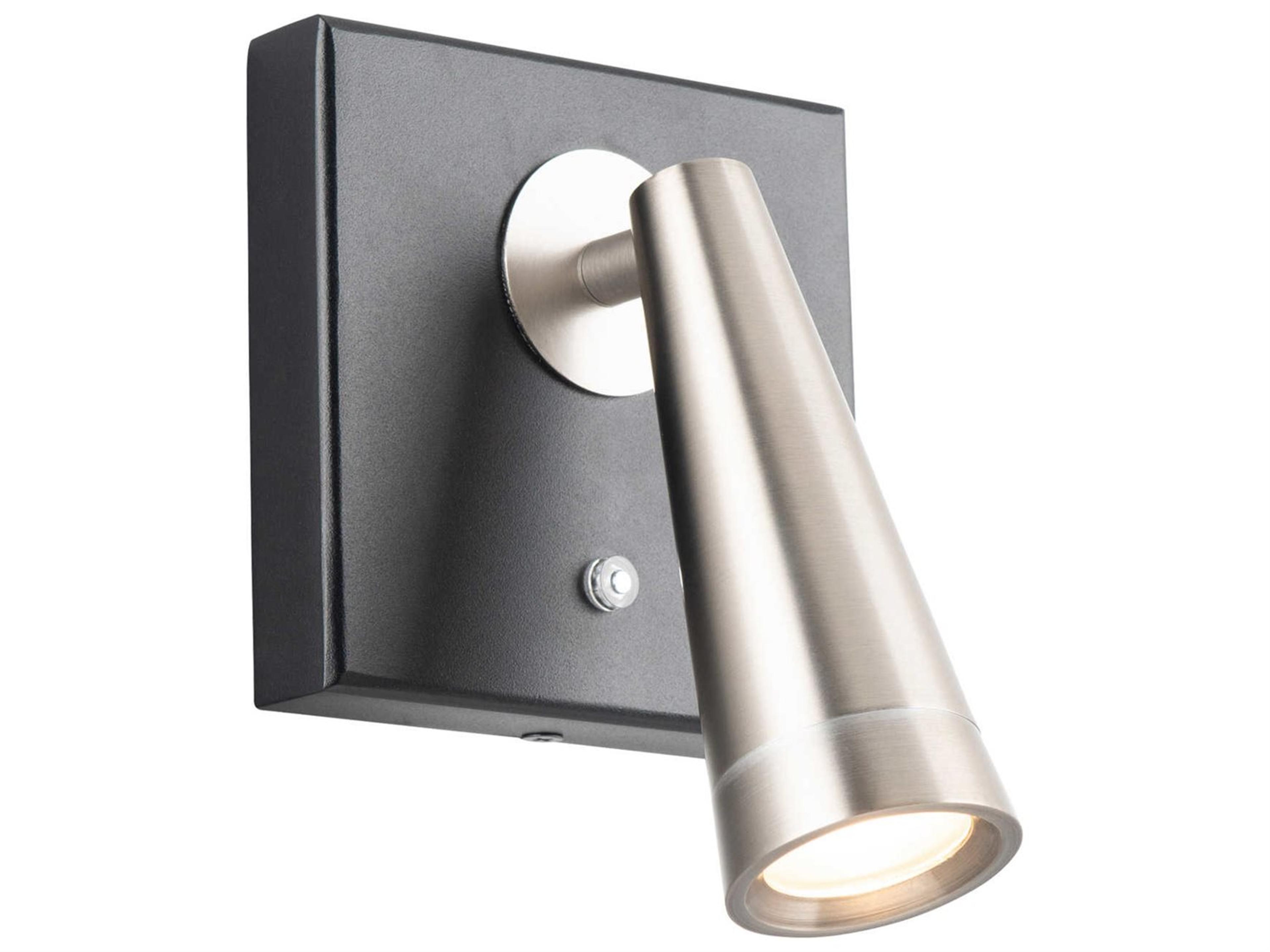dweLED by WAC Lighting Arne 1-Light Black With Brushed Nickel LED Wall Sconce