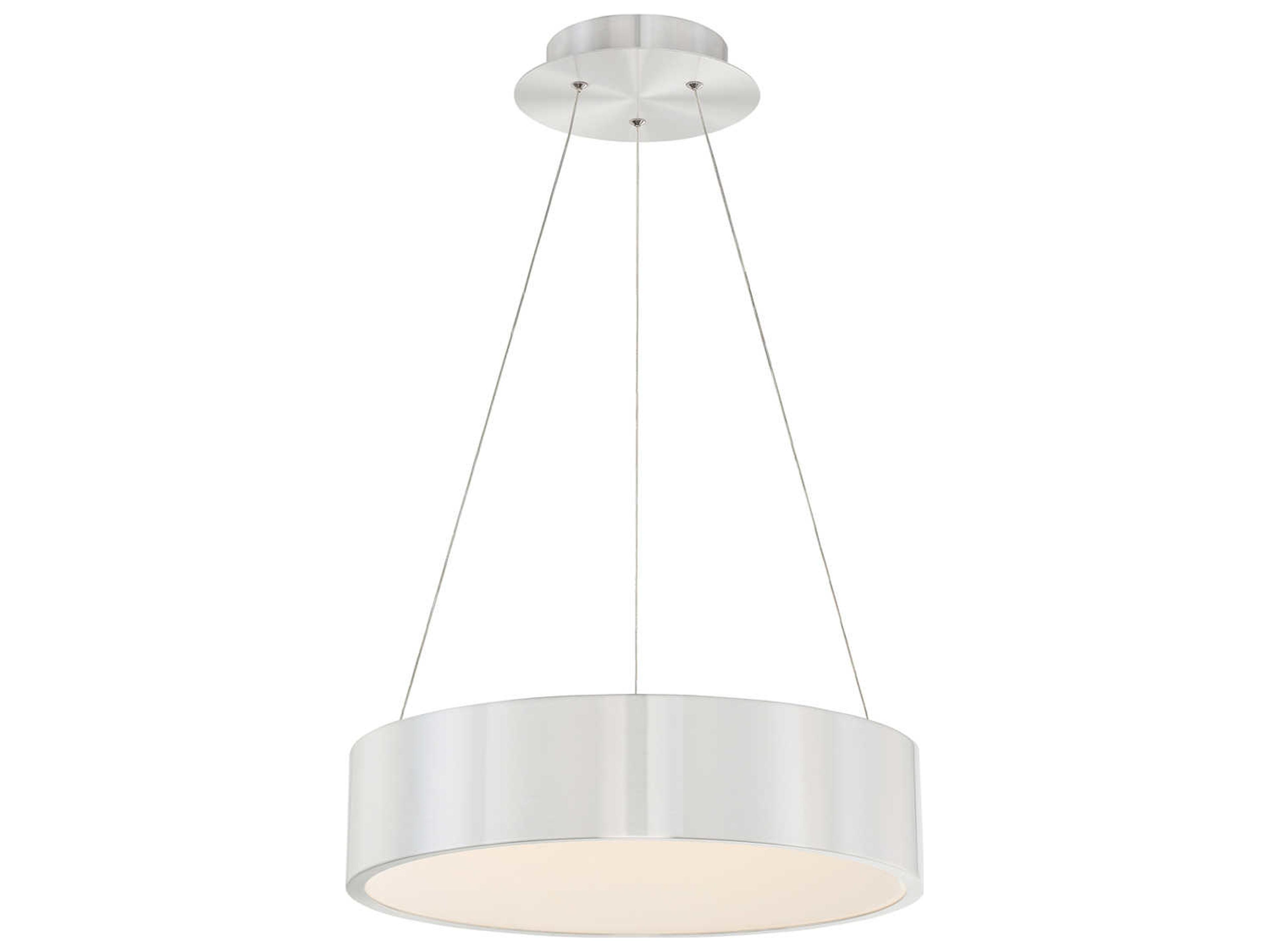 dweLED by WAC Lighting Corso 1-Light Brushed Aluminum Silver LED Drum Pendant