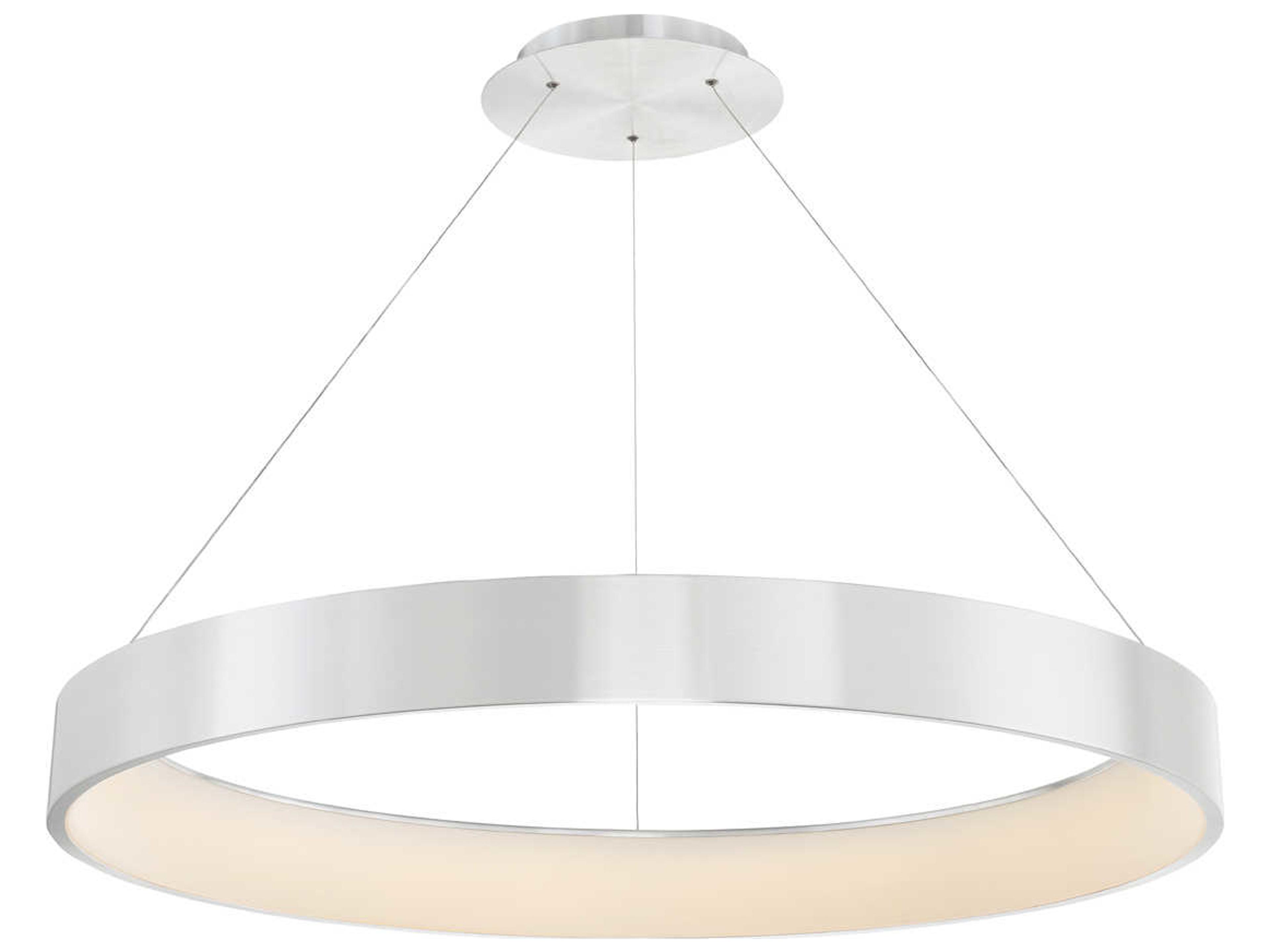 dweLED by WAC Lighting Corso 1-Light Brushed Aluminum Silver LED Round Pendant
