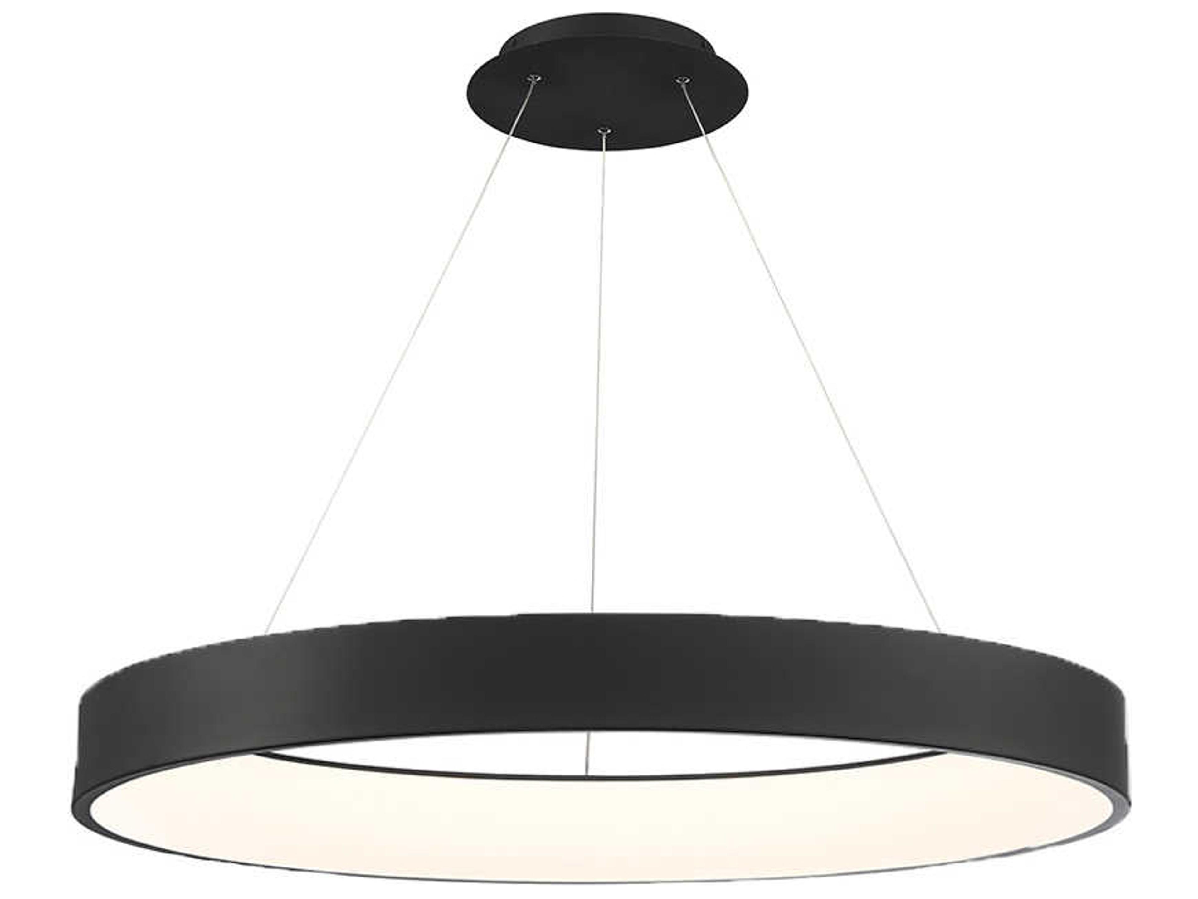 dweLED by WAC Lighting Corso 1-Light Black LED Round Pendant