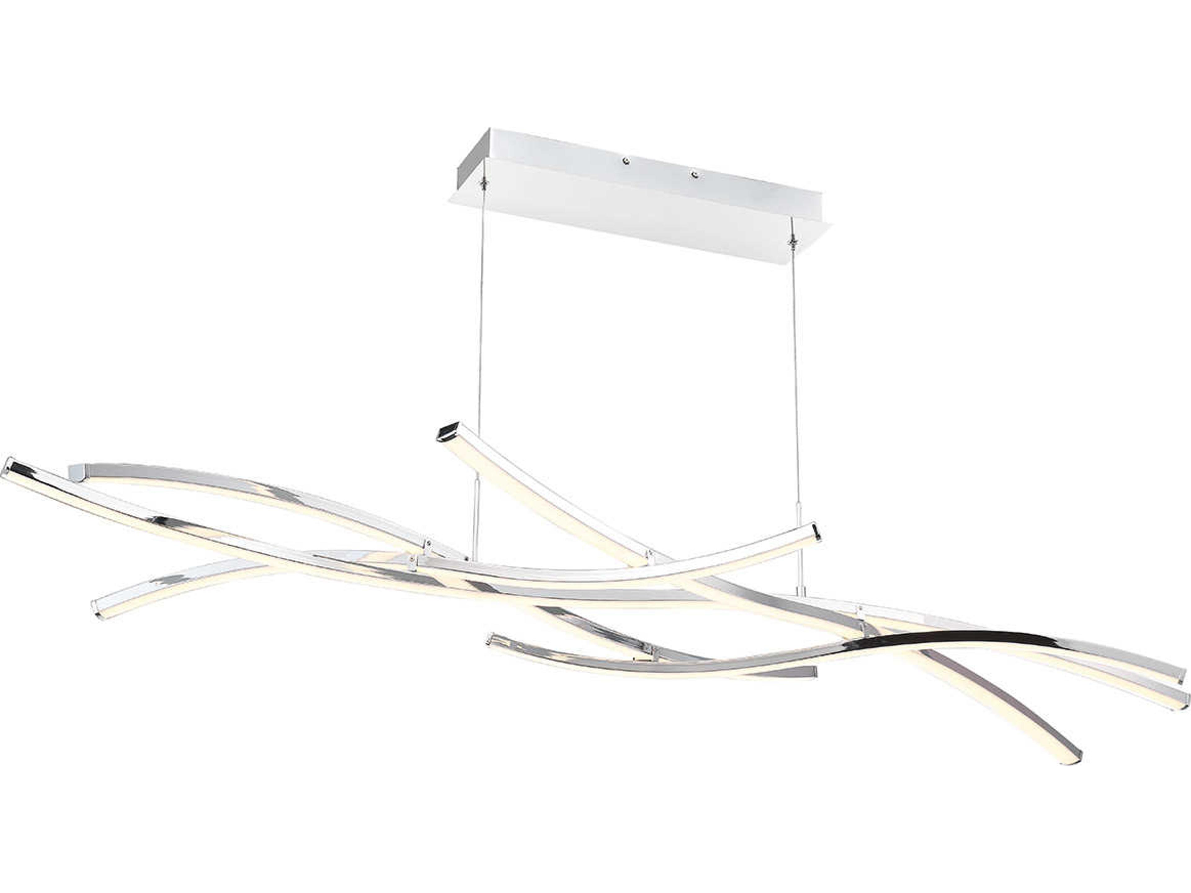 dweLED by WAC Lighting Divergence 9-Light Chrome LED Island Pendant