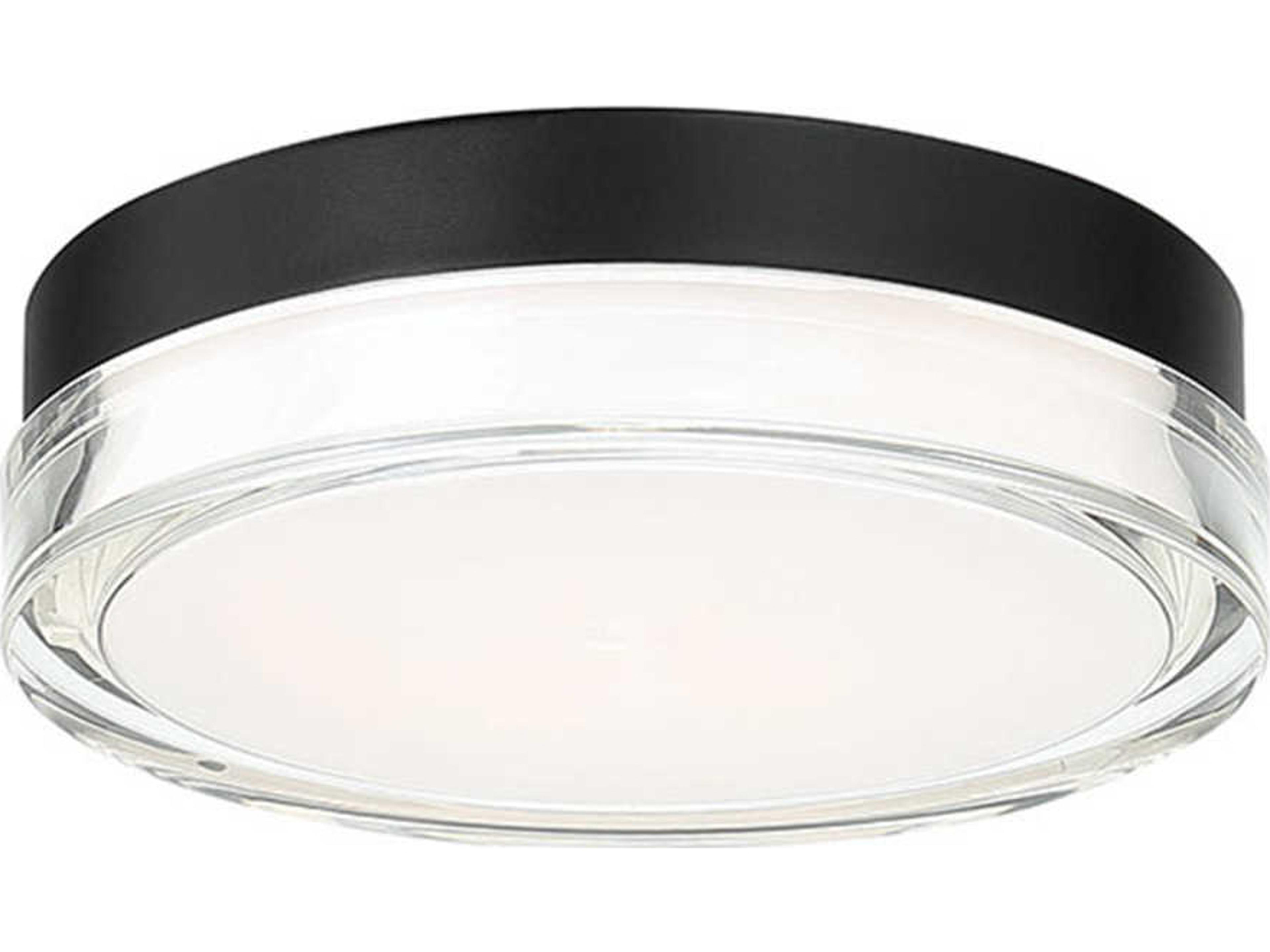 dweLED by WAC Lighting Dot 1-Light Black LED Round Flush Mount