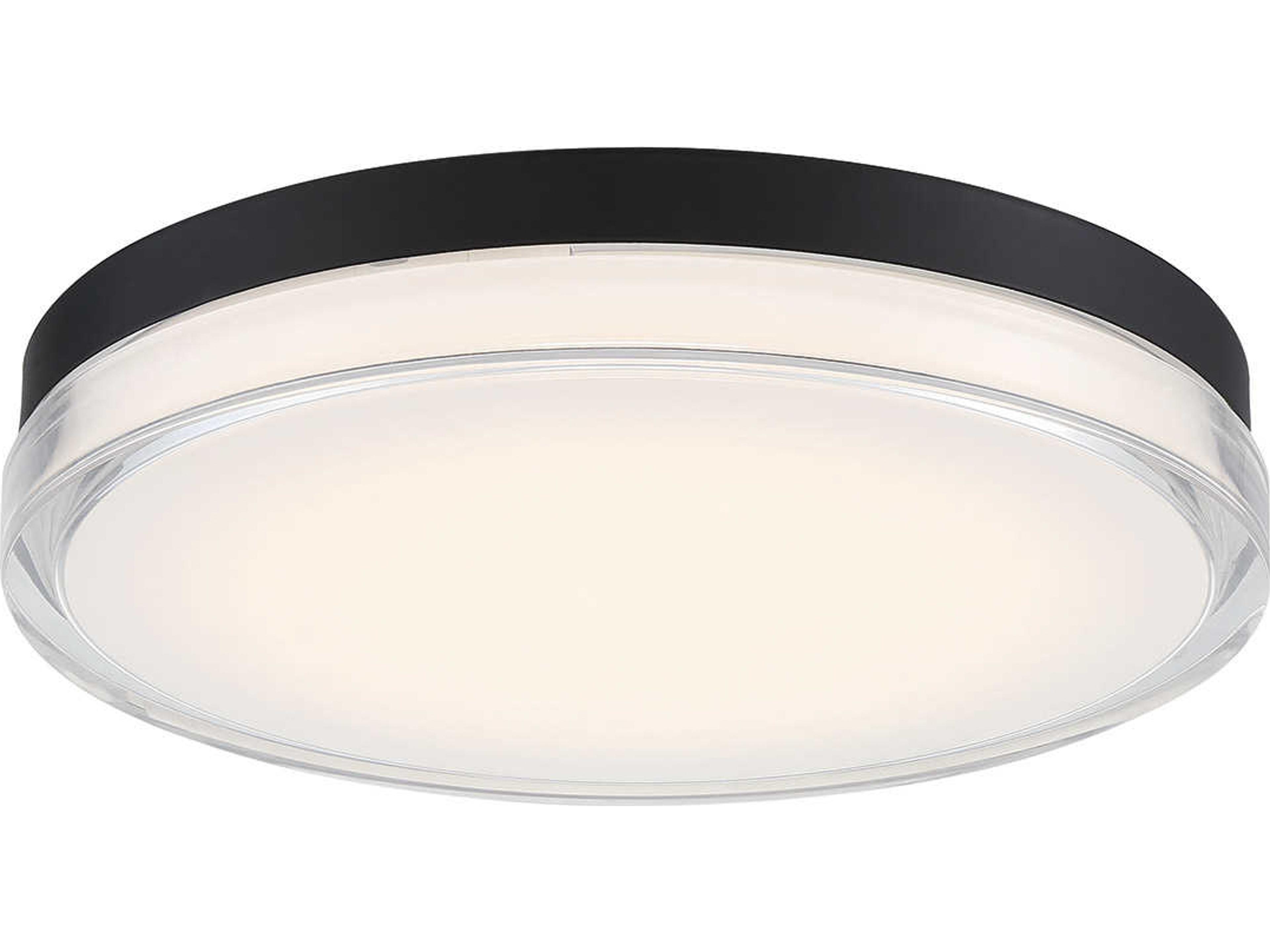 dweLED by WAC Lighting Dot 1-Light Black LED Round Flush Mount