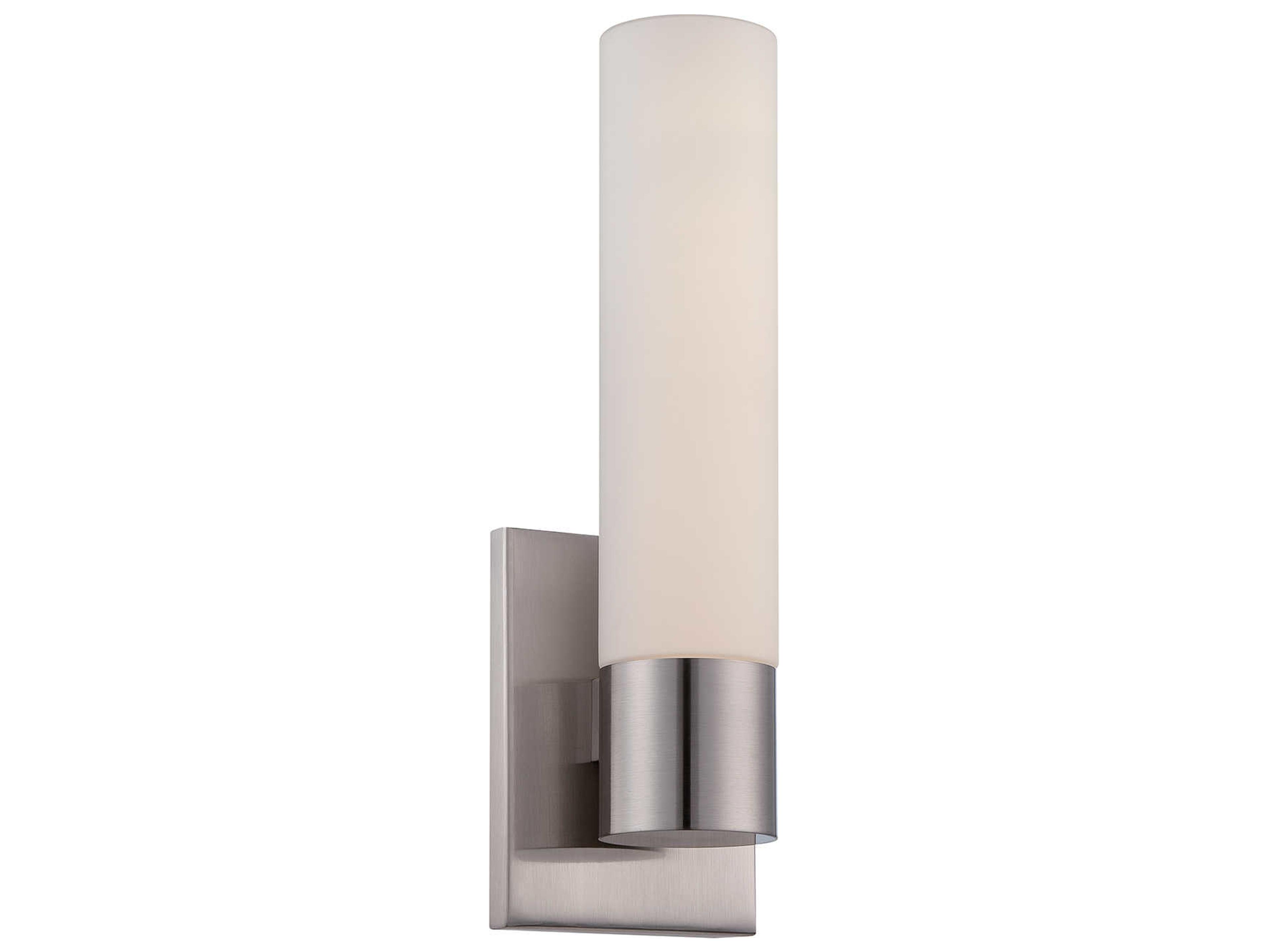 dweLED by WAC Lighting Elementum 1-Light Brushed Nickel Glass LED Wall Sconce