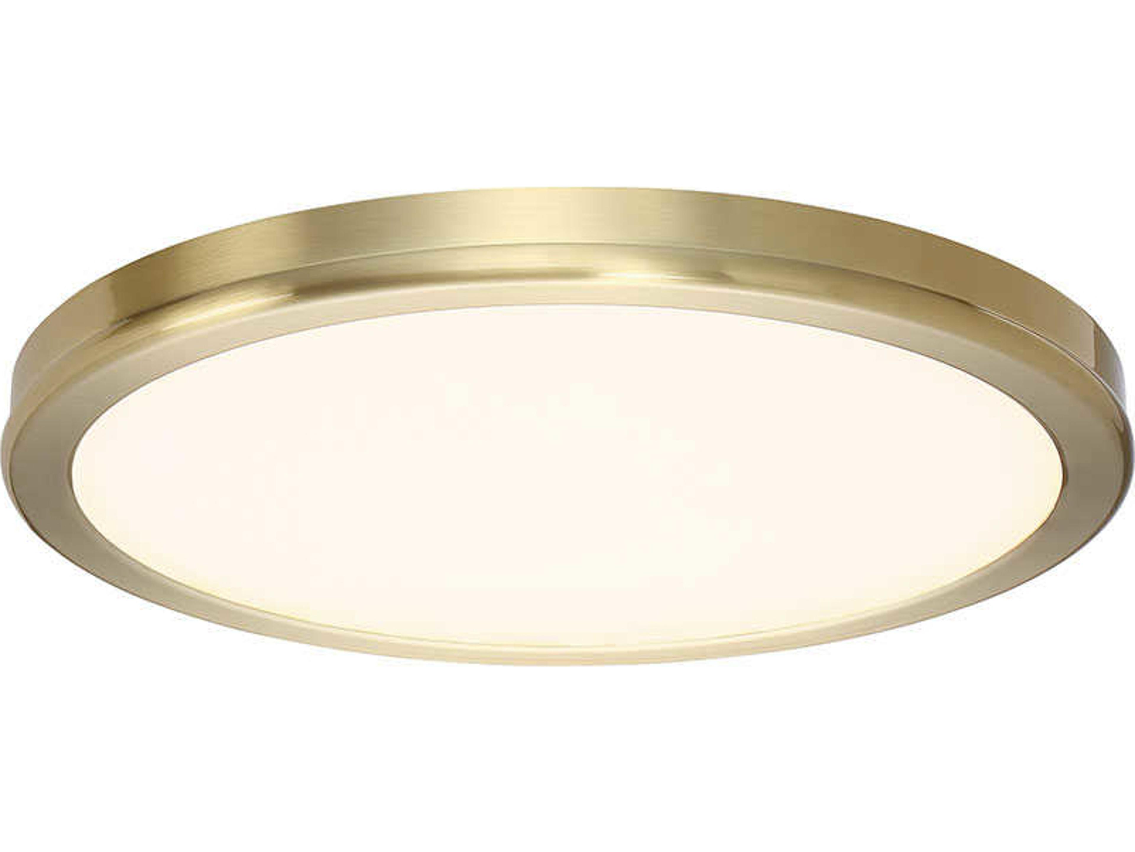 dweLED by WAC Lighting Geos 1-Light Brass LED Round Flush Mount