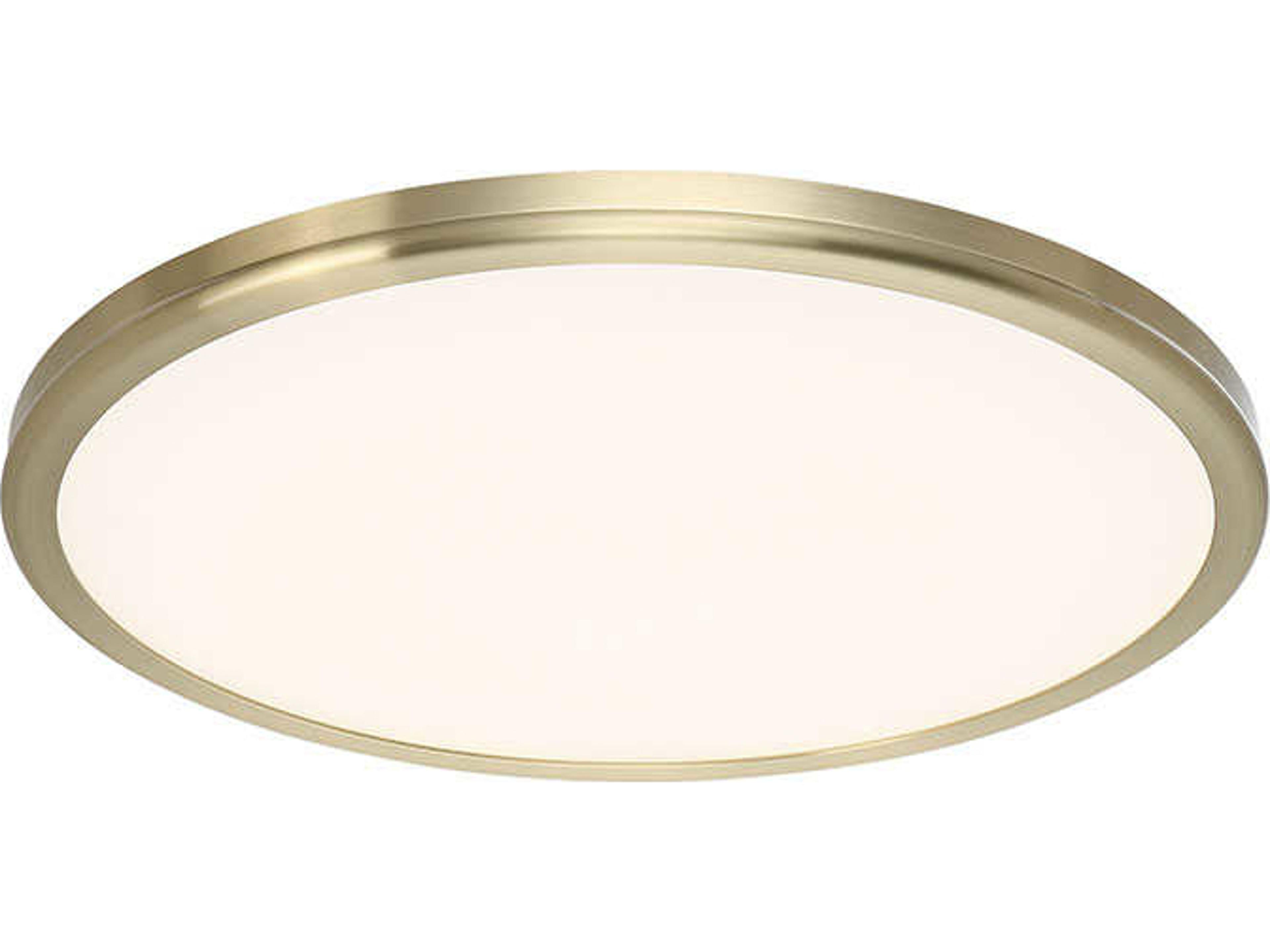 dweLED by WAC Lighting Geos 1-Light Brass LED Round Flush Mount