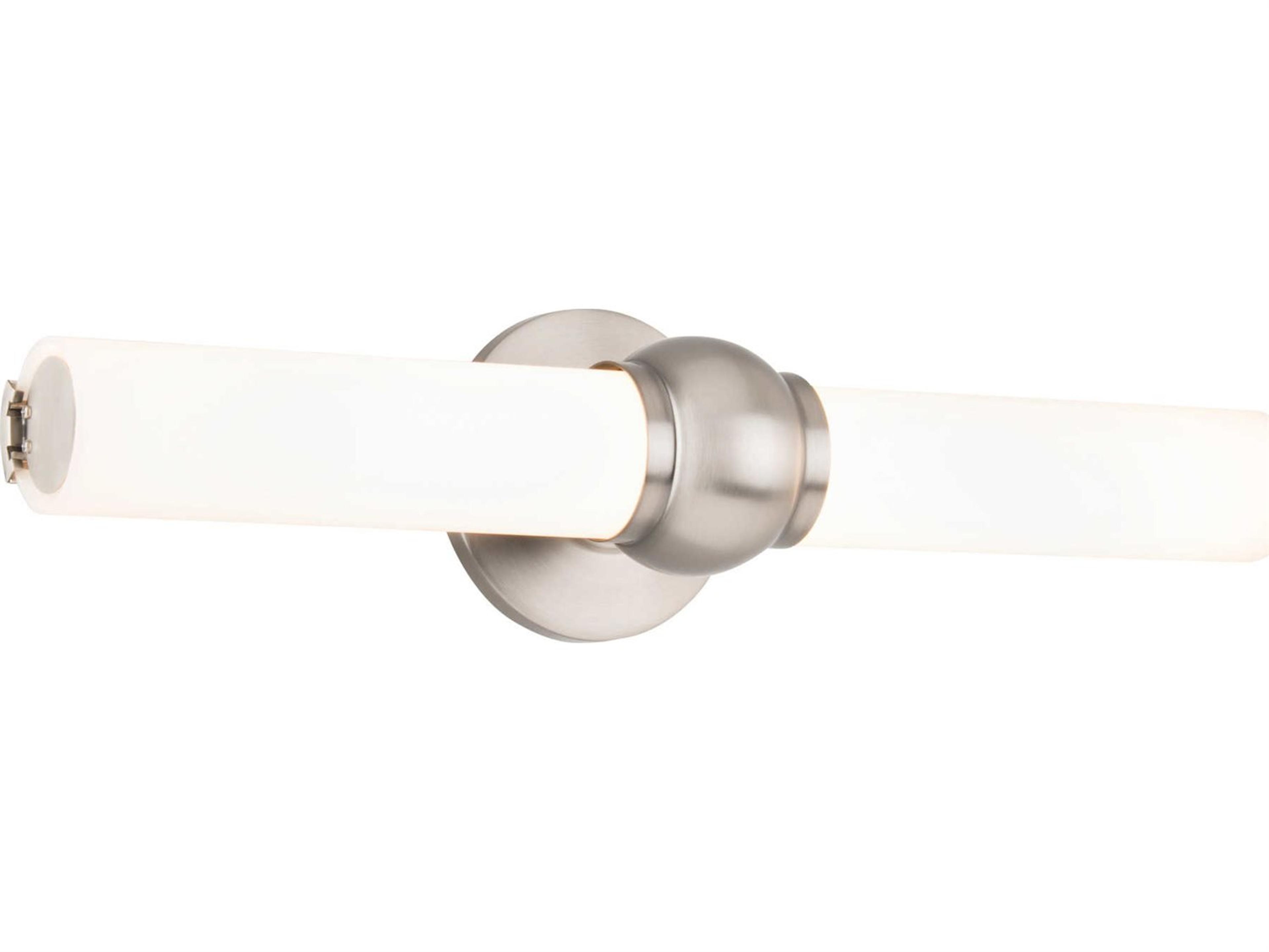 dweLED by WAC Lighting Juliet 2-Light Brushed Nickel Glass LED Vanity Light