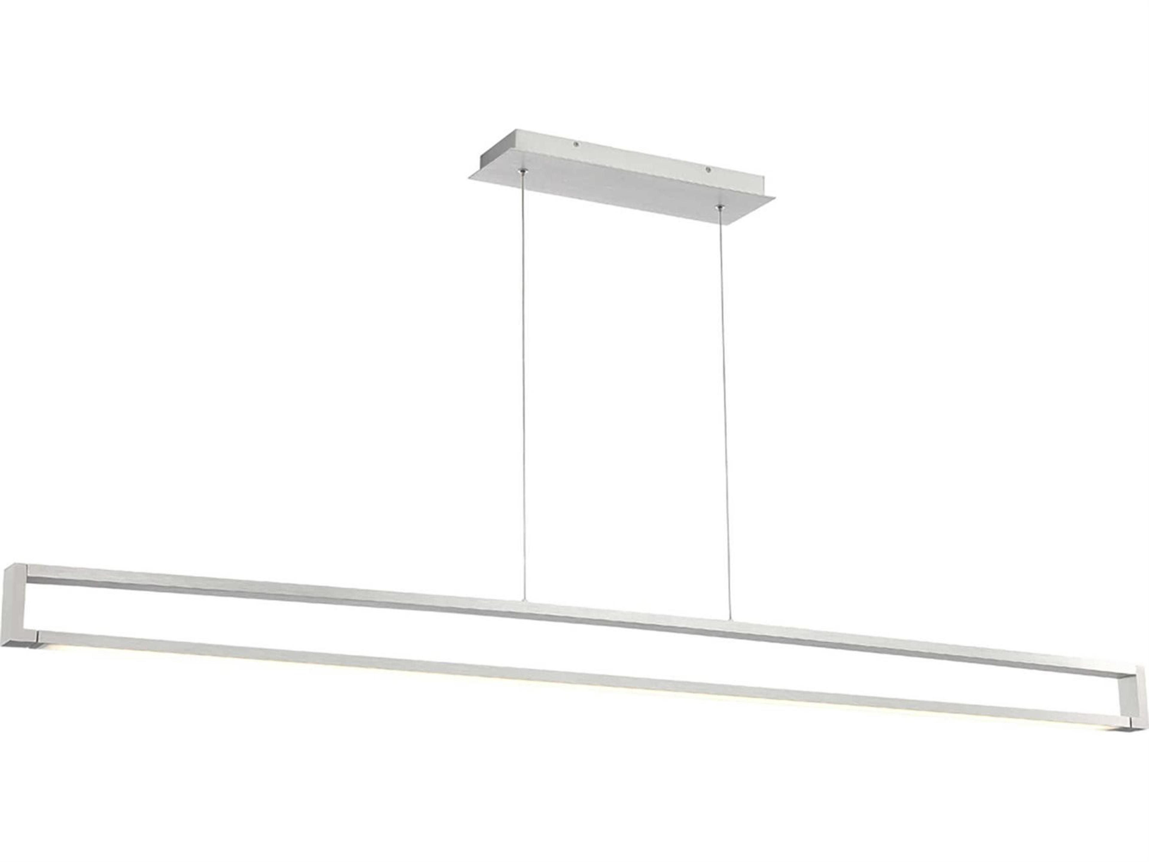 dweLED by WAC Lighting Lune 1-Light Aluminum Silver Glass LED Linear Island Pendant