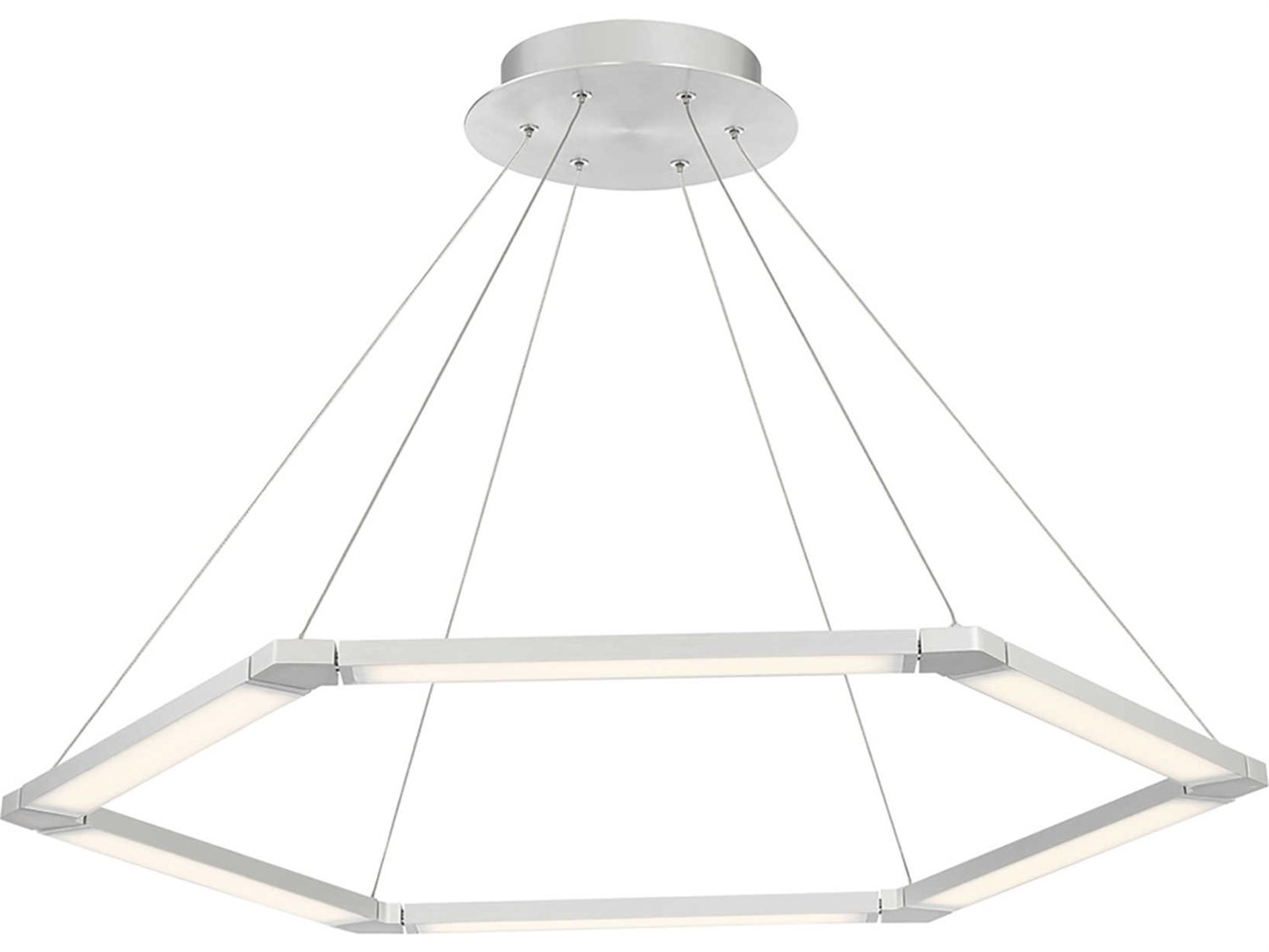 dweLED by WAC Lighting Lune 6-Light Aluminum Silver LED Geometric Pendant