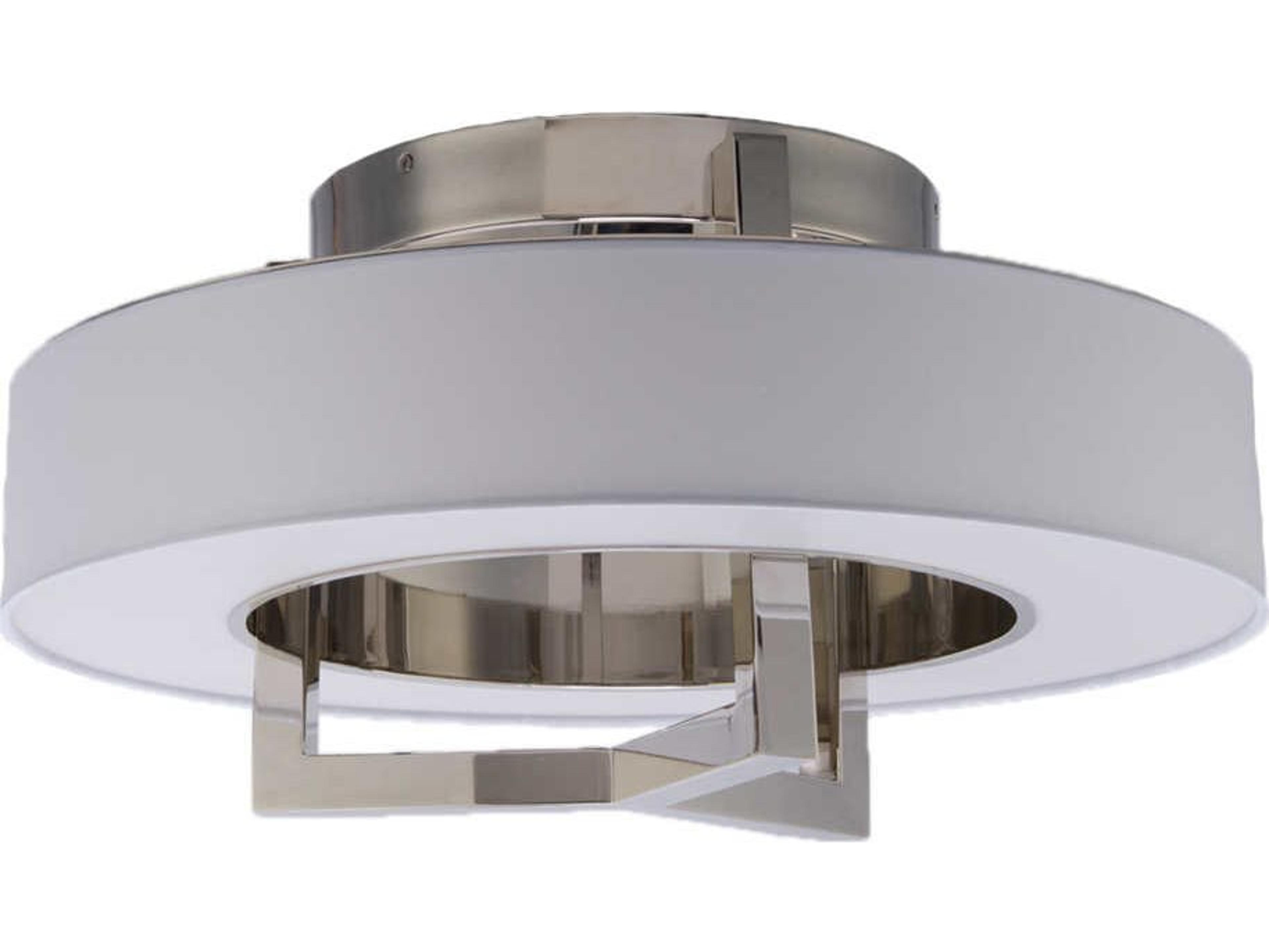dweLED by WAC Lighting Madison 1-Light Brushed Nickel LED Geometric Round Flush Mount