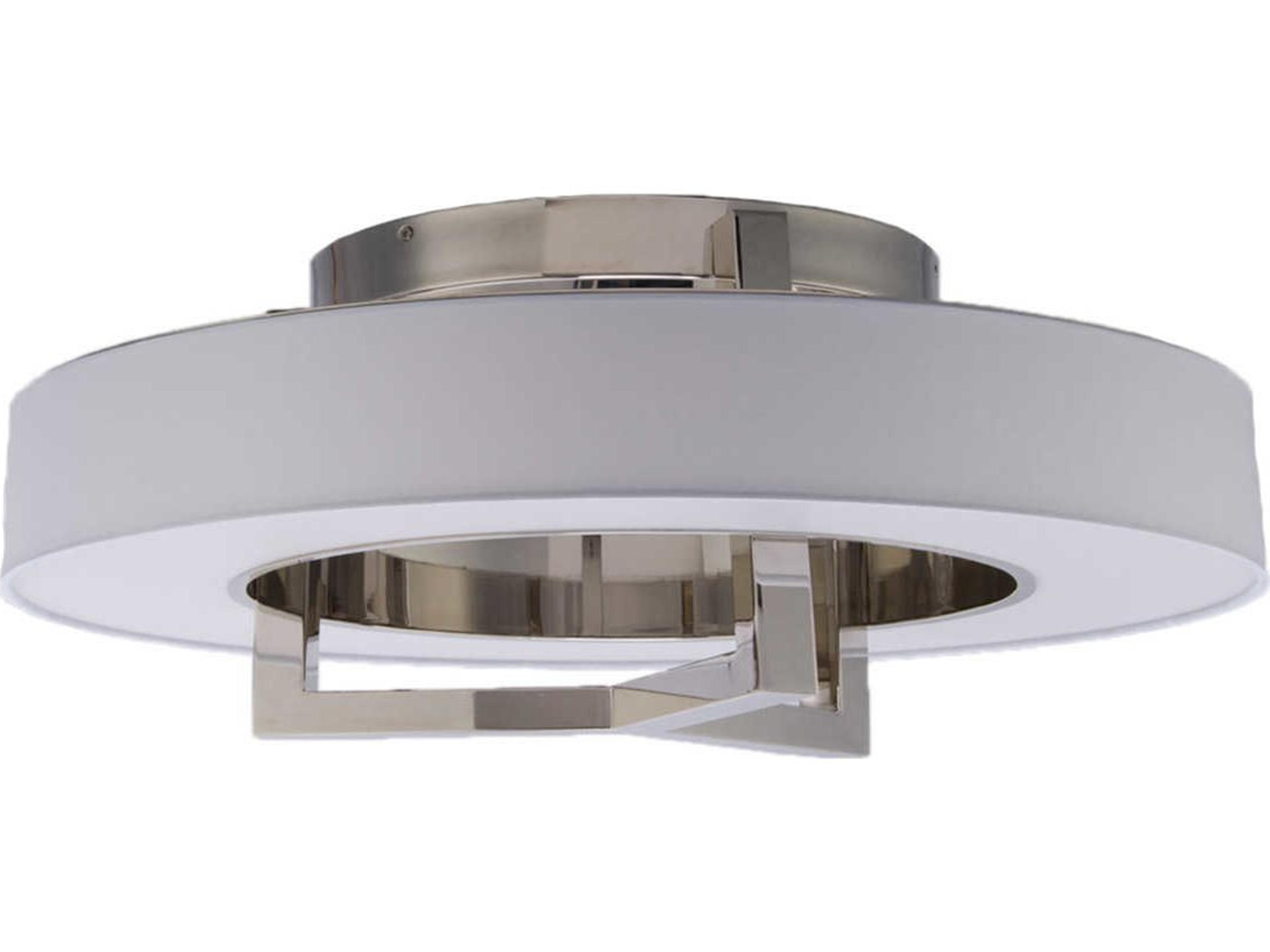 dweLED by WAC Lighting Madison 1-Light Brushed Nickel LED Geometric Round Flush Mount