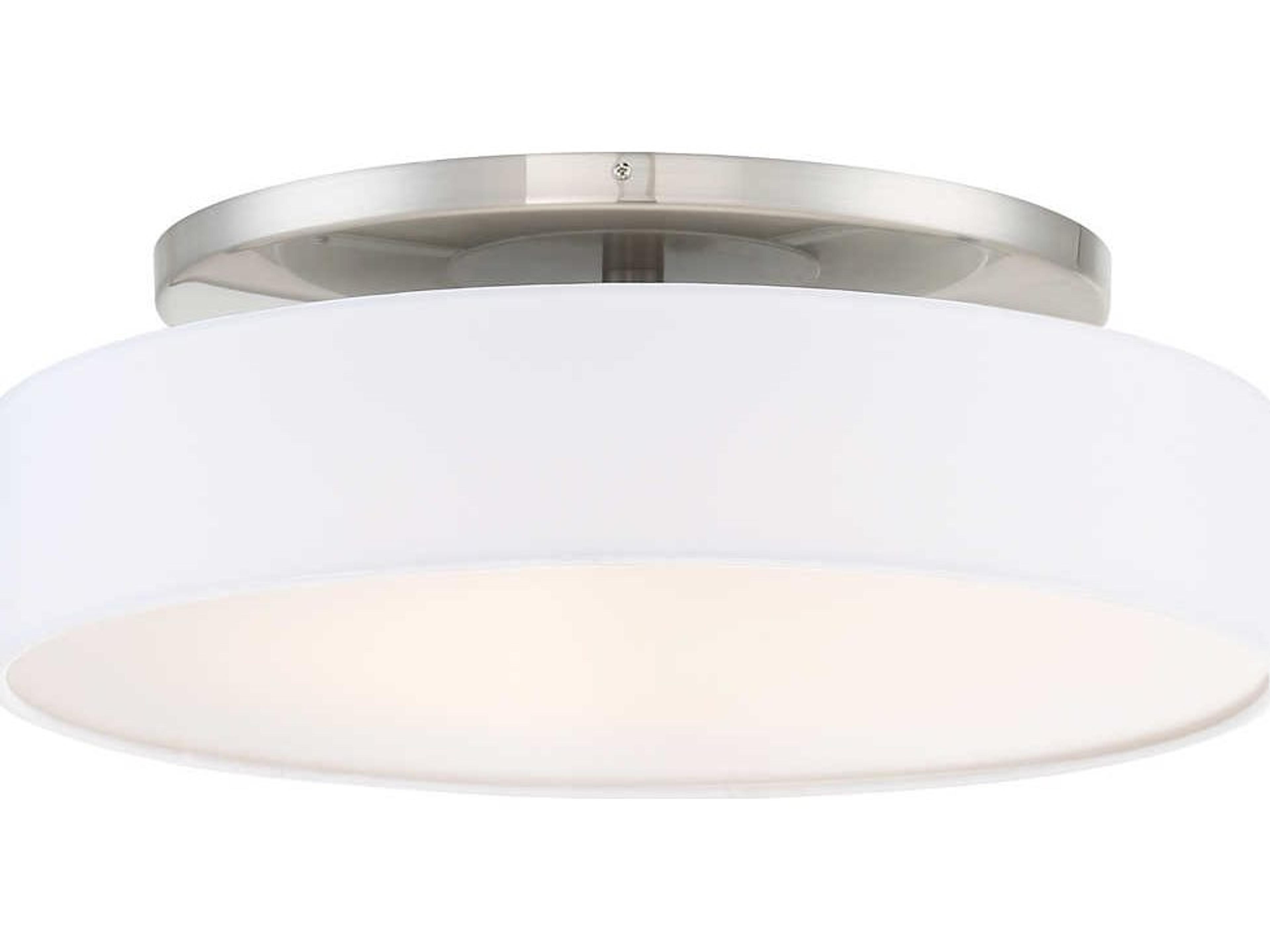 dweLED by WAC Lighting Manhattan 1-Light Brushed Nickel LED Round Flush Mount