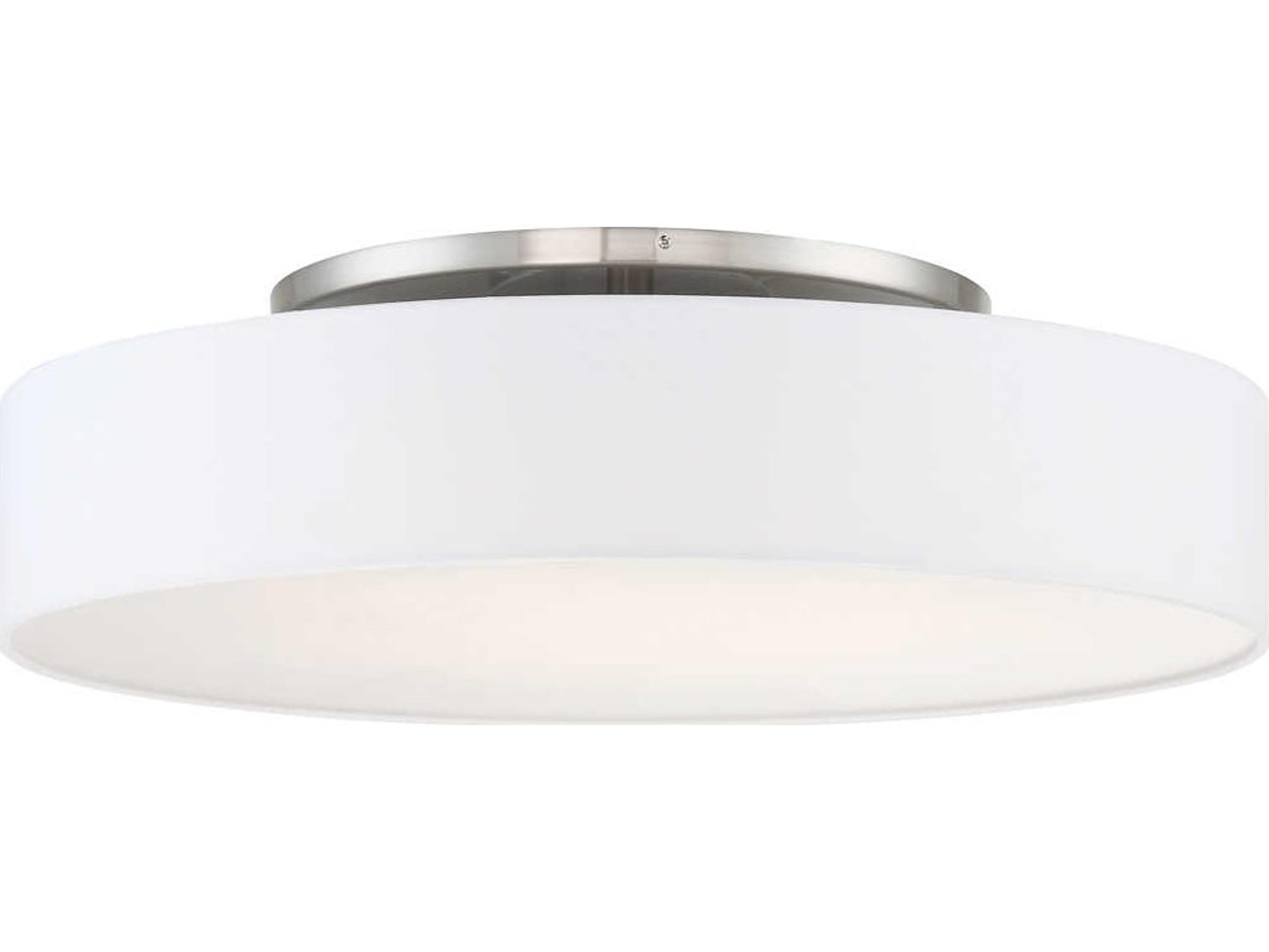 dweLED by WAC Lighting Manhattan 1-Light Brushed Nickel LED Round Flush Mount