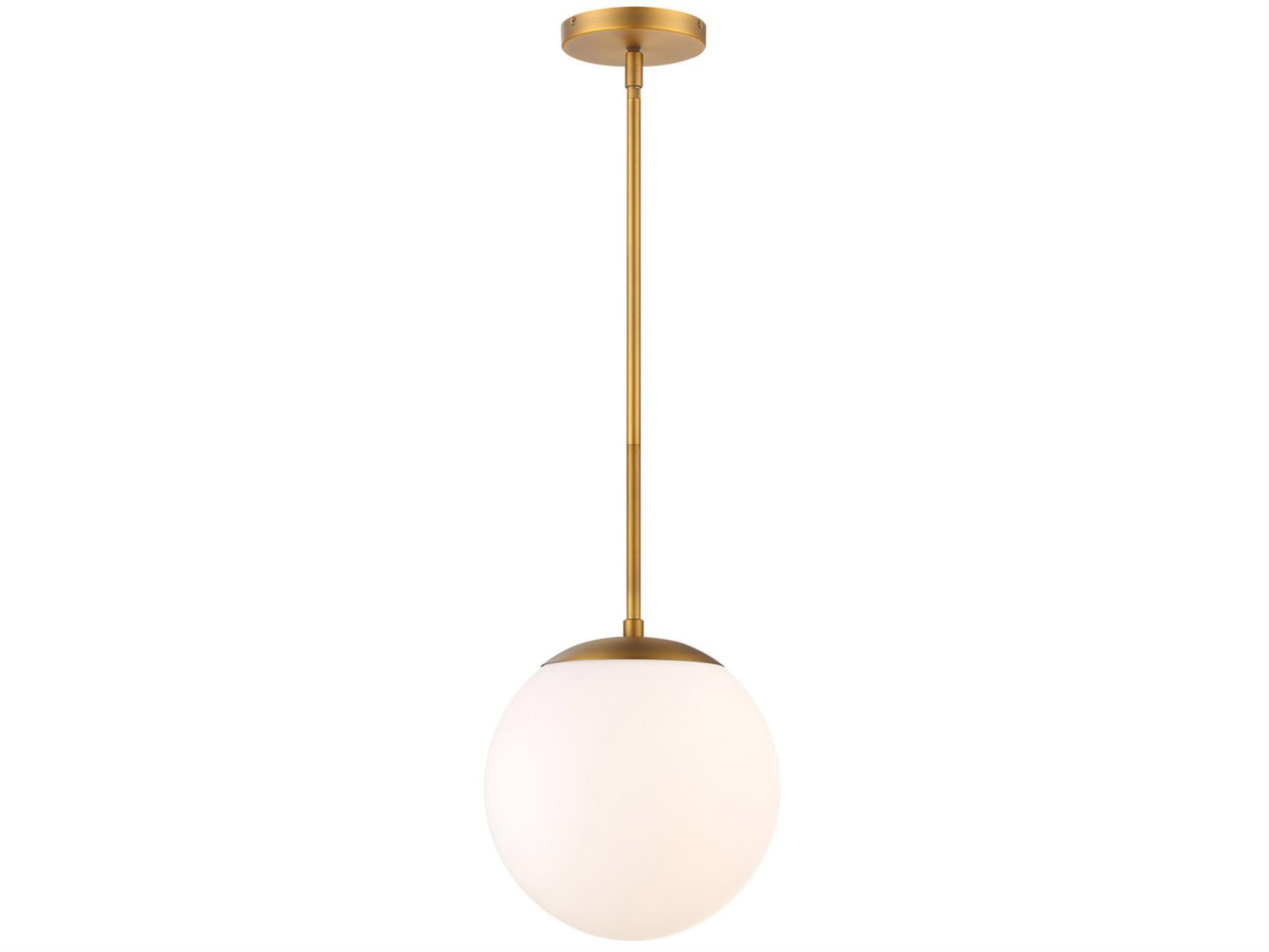 dweLED by WAC Lighting Niveous 1-Light Aged Brass Glass LED Globe Mini Pendant